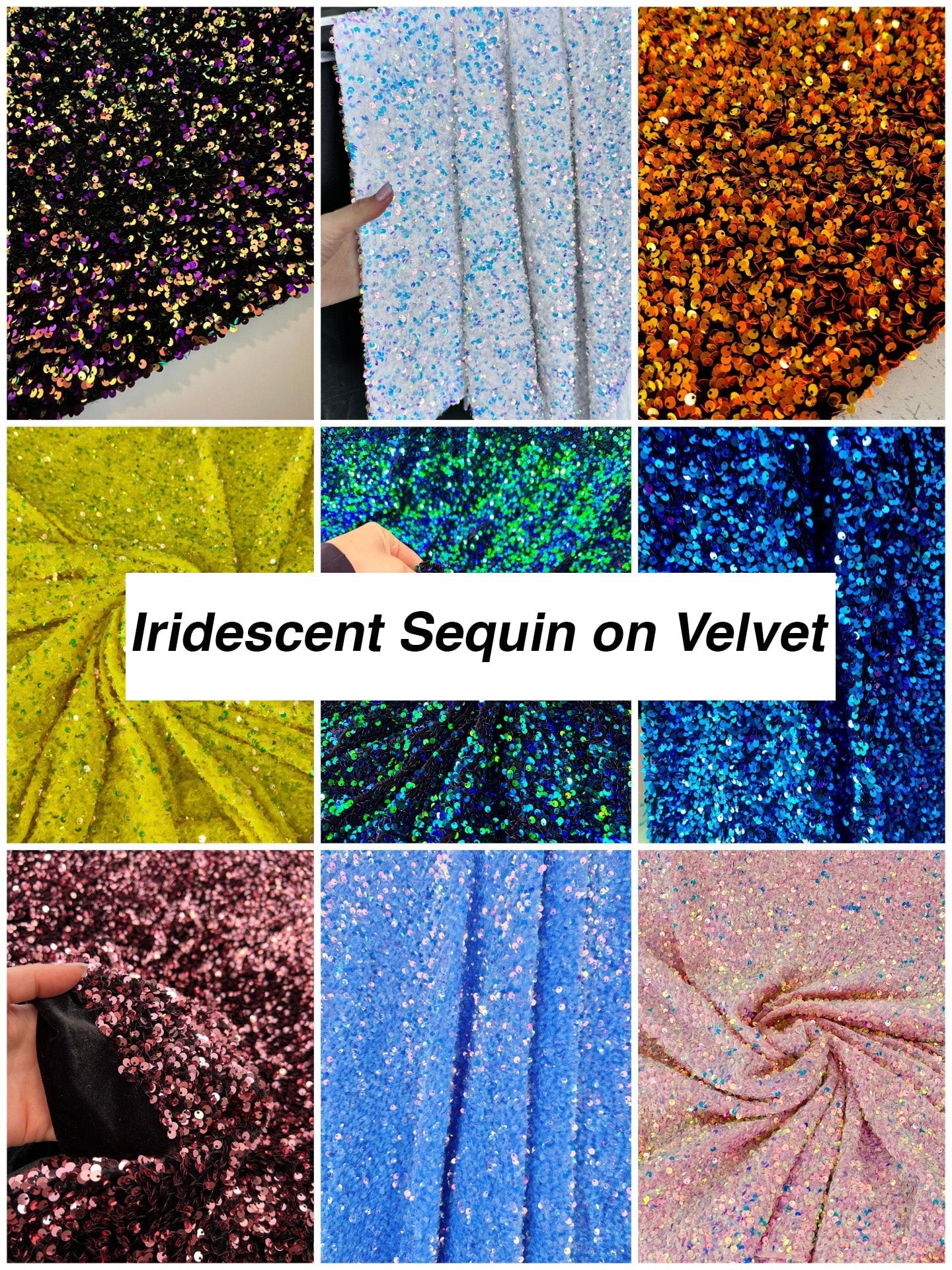 Iridescent Sequin on Velvet