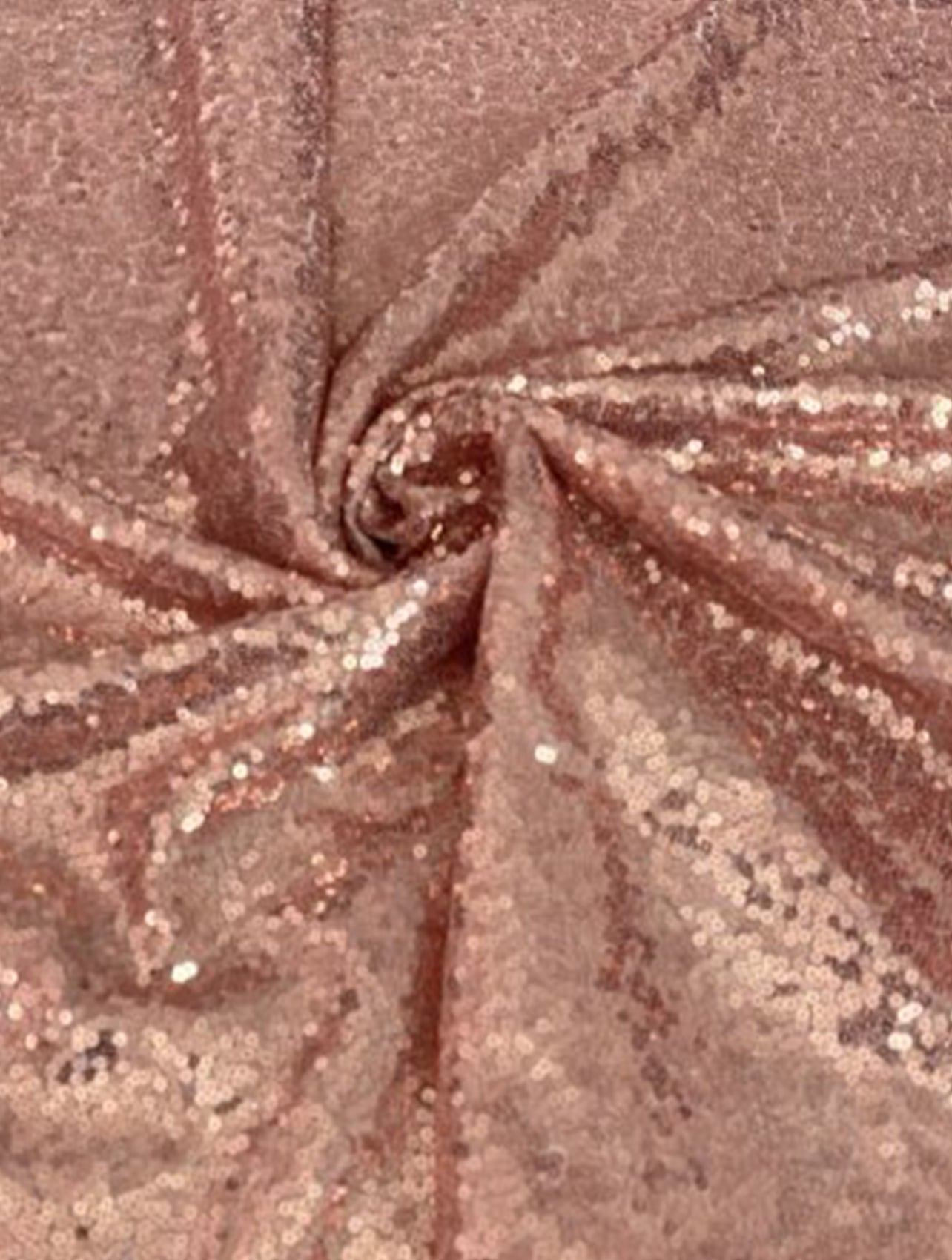 Rose Gold Stretch Sequin on Mesh