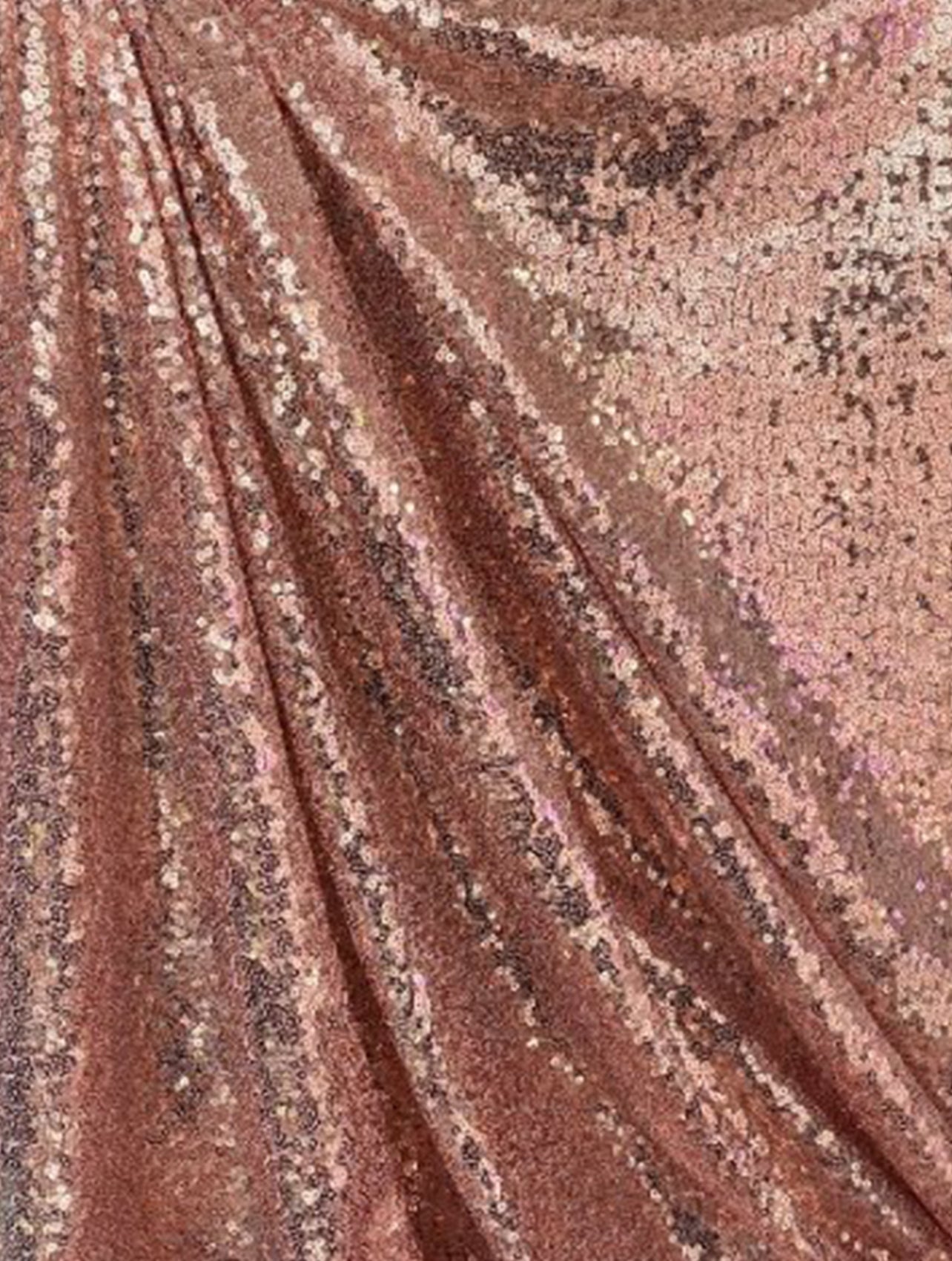Rose Gold Stretch Sequin on Mesh