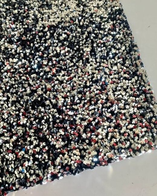 Silver Sequin on Black Velvet