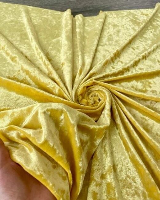 Yellow Stretch Crushed Velvet