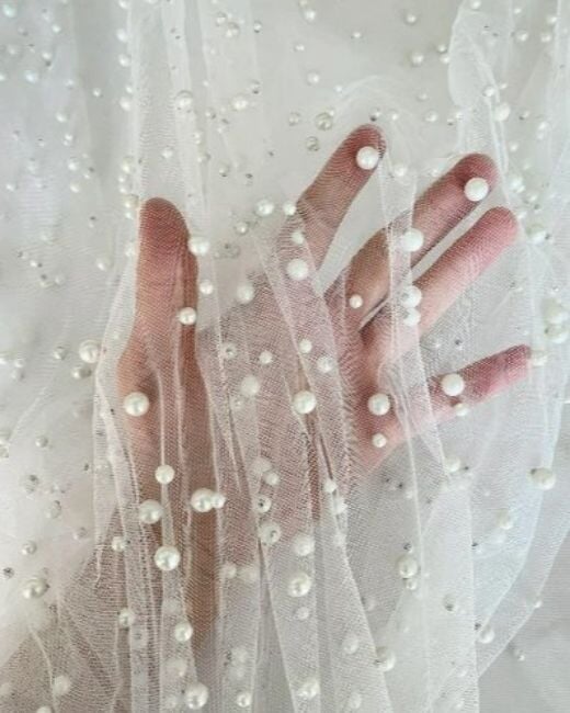 Bright White Pearl Tulle