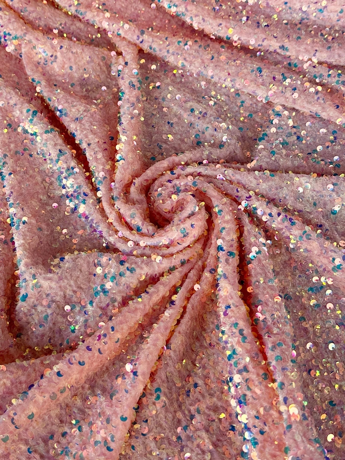 Iridescent Sequin on Velvet