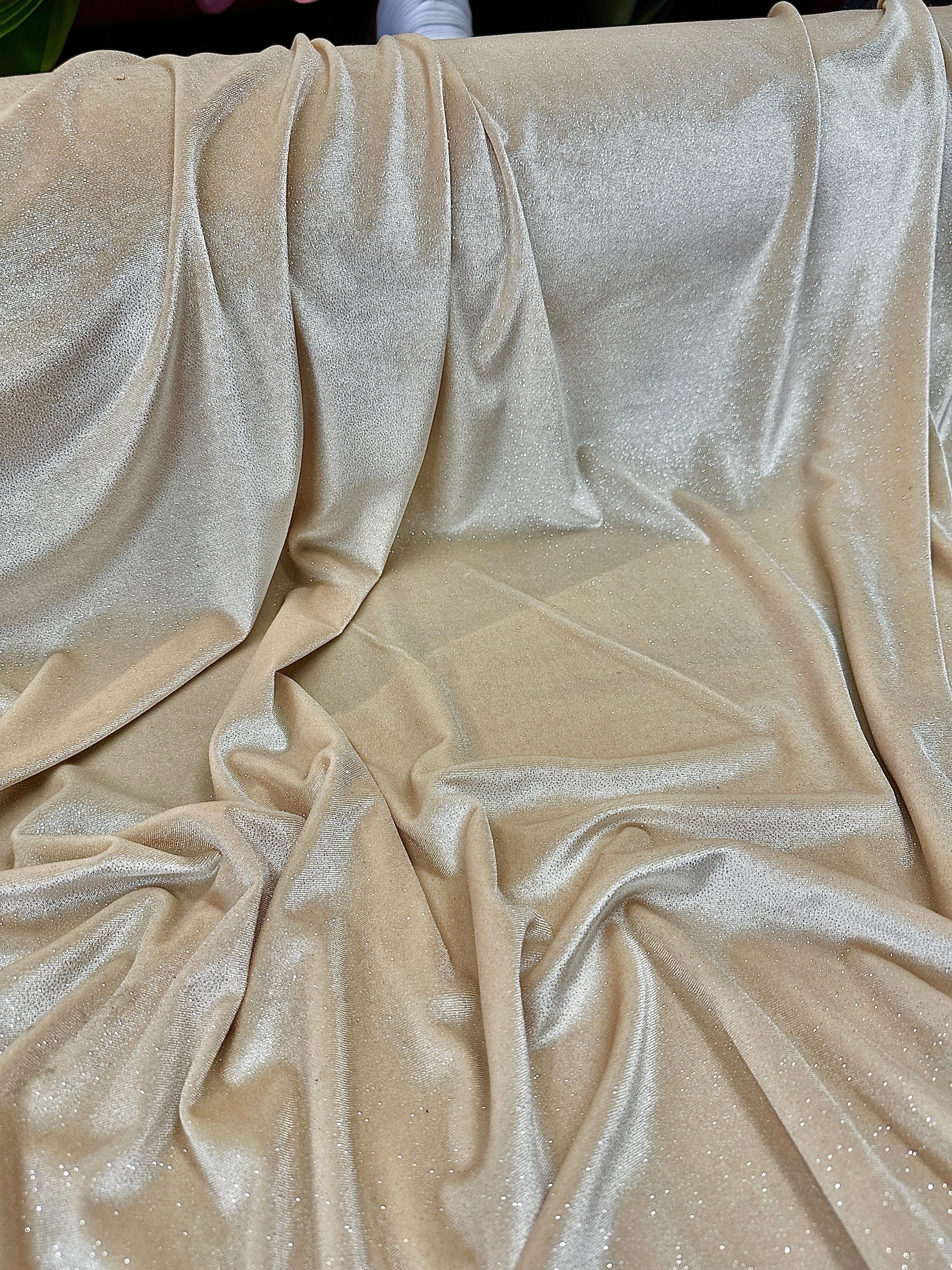 champagne glitter velvet, champagne velvet for bride, bridal velvet fabric, champagne color for woman, champagne color dress, velvet for gown, velvet for pajama, velvet for back drops, velvet for head band, velvet bundle, panne velvet, velvet fabric wholesale, discounted velvet fabric, buy velvet online, premium velvet, luxury velvet