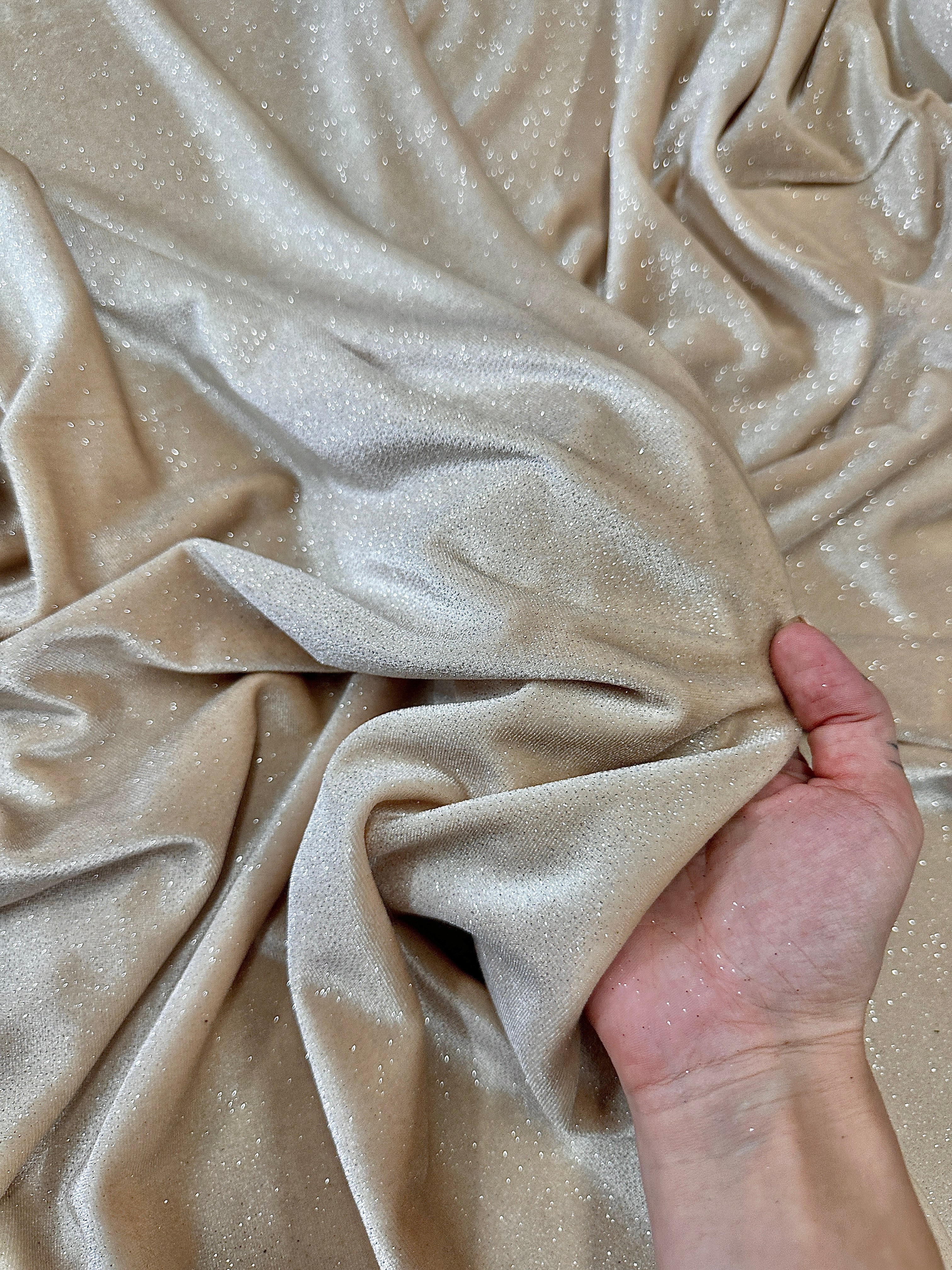champagne glitter velvet, champagne velvet for bride, bridal velvet fabric, champagne color for woman, champagne color dress, velvet for gown, velvet for pajama, velvet for back drops, velvet for head band, velvet bundle, panne velvet, velvet fabric wholesale, discounted velvet fabric, buy velvet online, premium velvet, luxury velvet