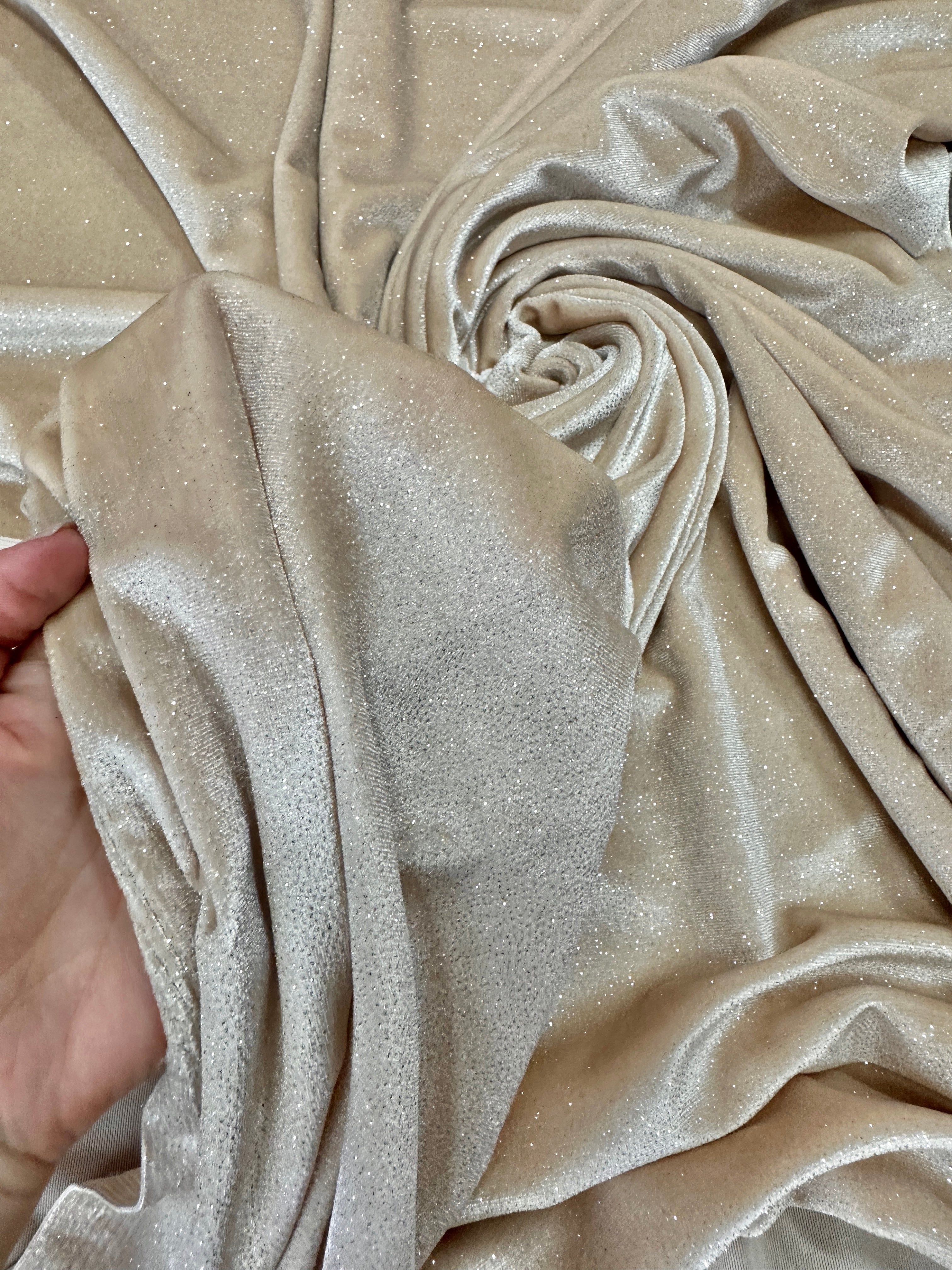 champagne glitter velvet, champagne velvet for bride, bridal velvet fabric, champagne color for woman, champagne color dress, velvet for gown, velvet for pajama, velvet for back drops, velvet for head band, velvet bundle, panne velvet, velvet fabric wholesale, discounted velvet fabric, buy velvet online, premium velvet, luxury velvet