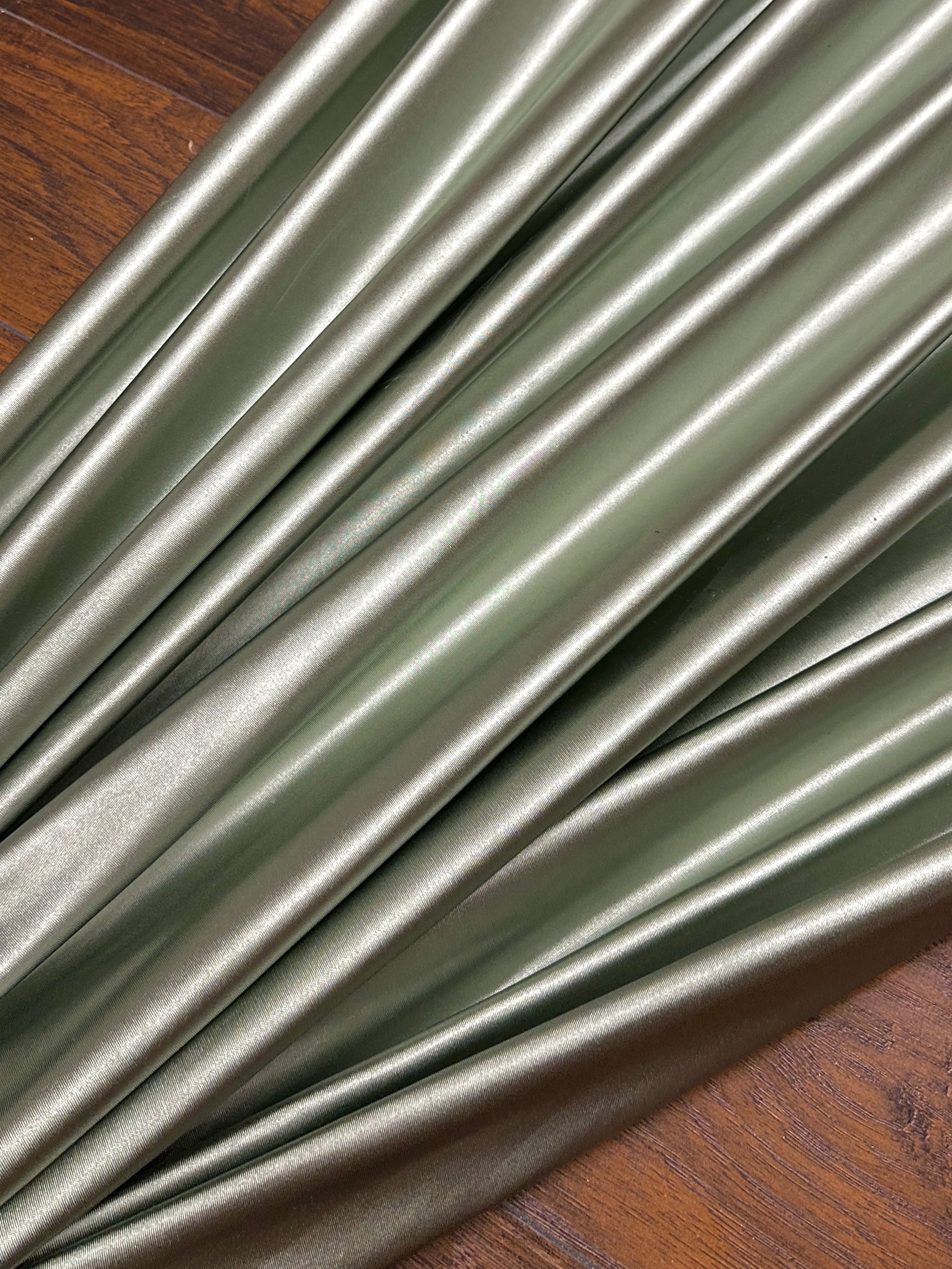 Sage Green Shiny Nylon Spandex, green nylon spandex, 4 Way Stretch nylon spandex, dark green nylon spandex, shiny nylon spandex for woman, shiny nylon for bride, spandex for swim wear, premium spandex, spandex on sale, low price spandex