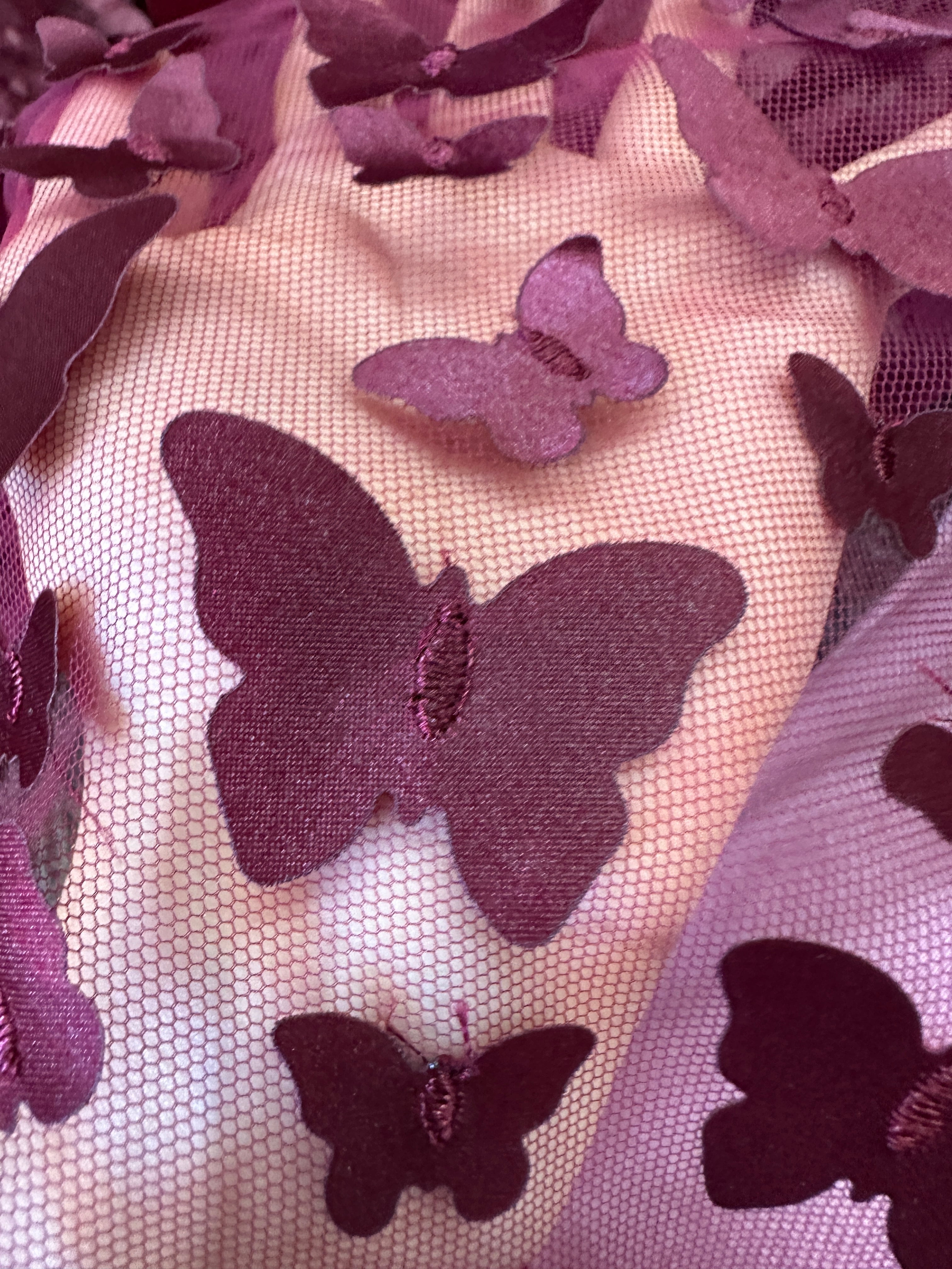 burgundy 3D Butterfly Lace, maroon Butterfly Tulle By The Yard, light red Tulle Lace Fabric, Dress Fabric, Bridal Lace Fabric, premium lace fabric, lace fabric on discount, lace fabric in low price, buy lace fabric online, lace fabric on sale