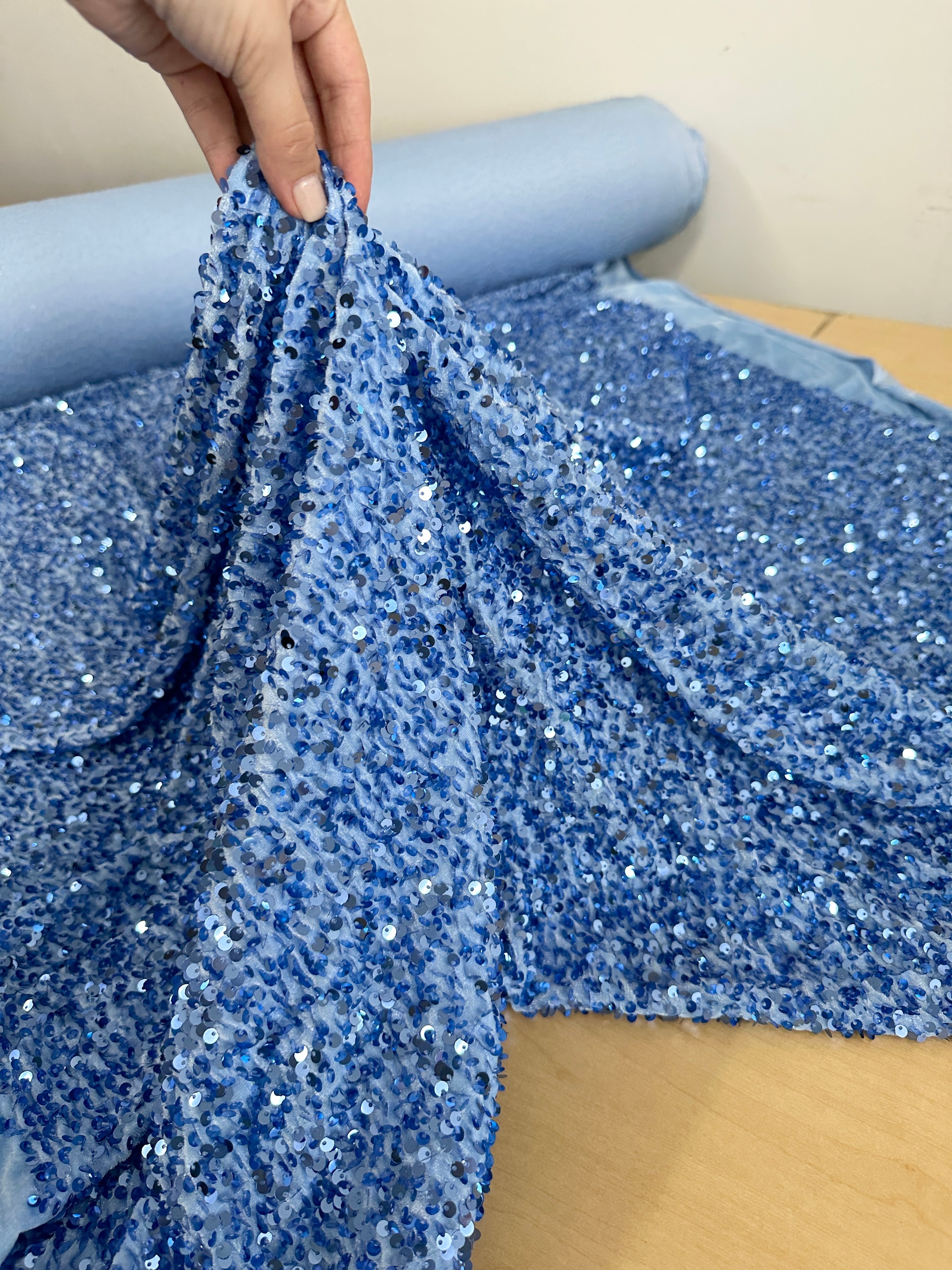 sky blue sequin velvet, blue sequin on velvet, light blue sequin on velvet, dark blue sequin on velvet, shiny sequin on velvet, sequin on velvet for woman, sequin on velvet for bride, premium sequin on velvet, sequin on velvet on discount, sequin on velvet on sale, buy sequin on velvet online