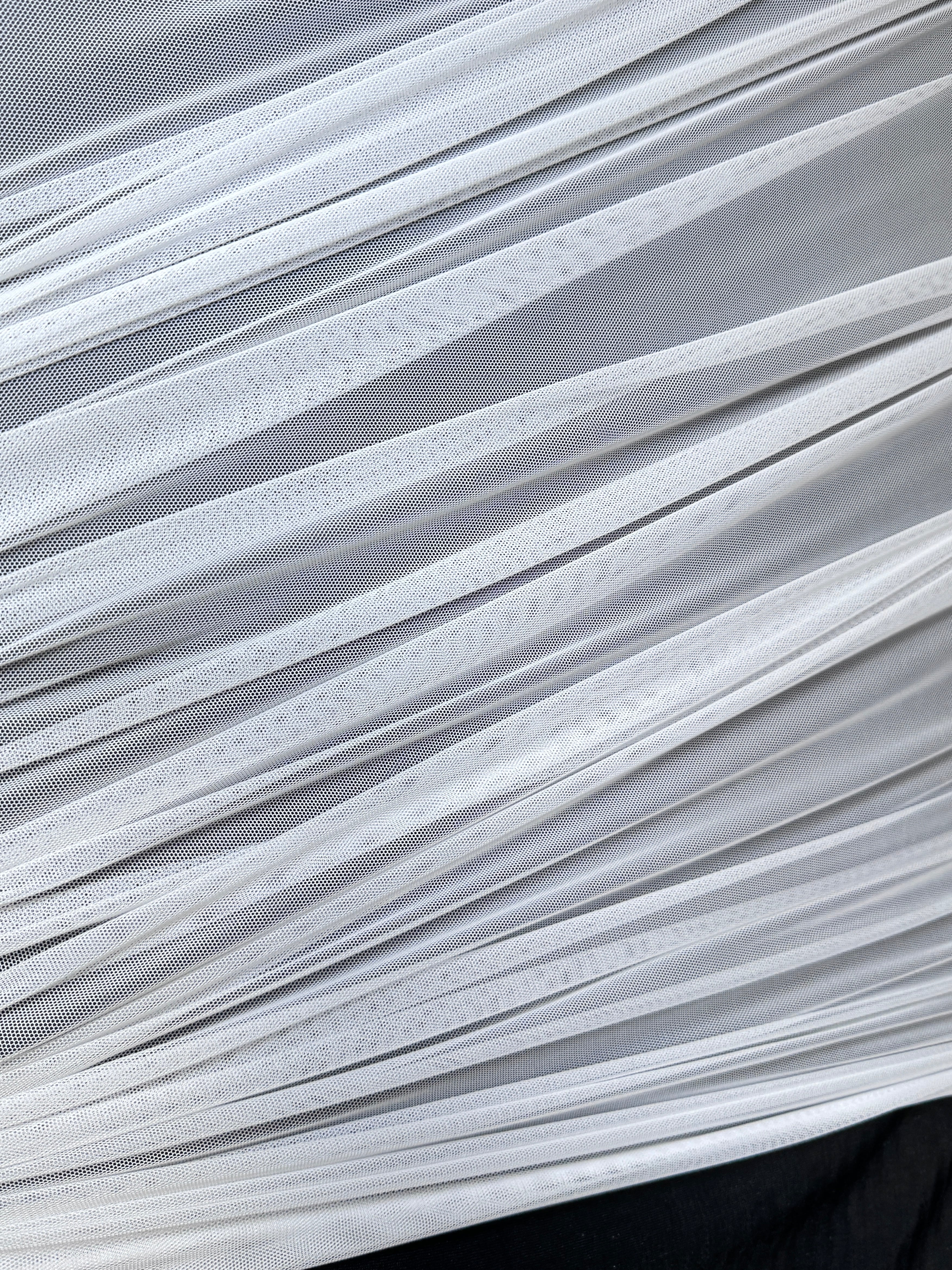 white 4way stretch power mesh, white power mesh, off white power mesh, bright white power mesh