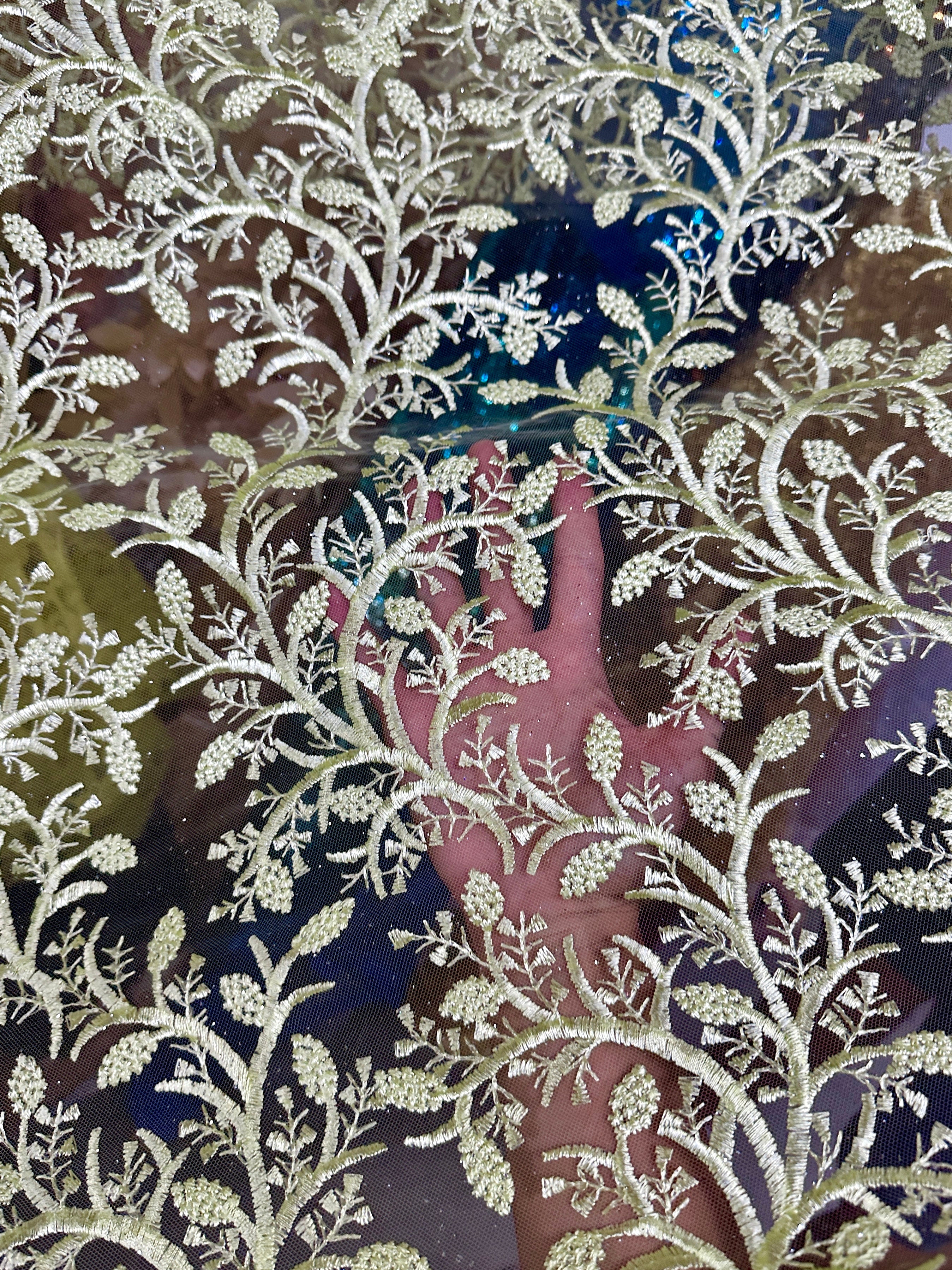 pistachio embroidered lace, green Lace, dark green lace, lace for woman, lace for bride, lace on discount, lace on sale, premium lace, kiki textile lace, lace for party wear dresses