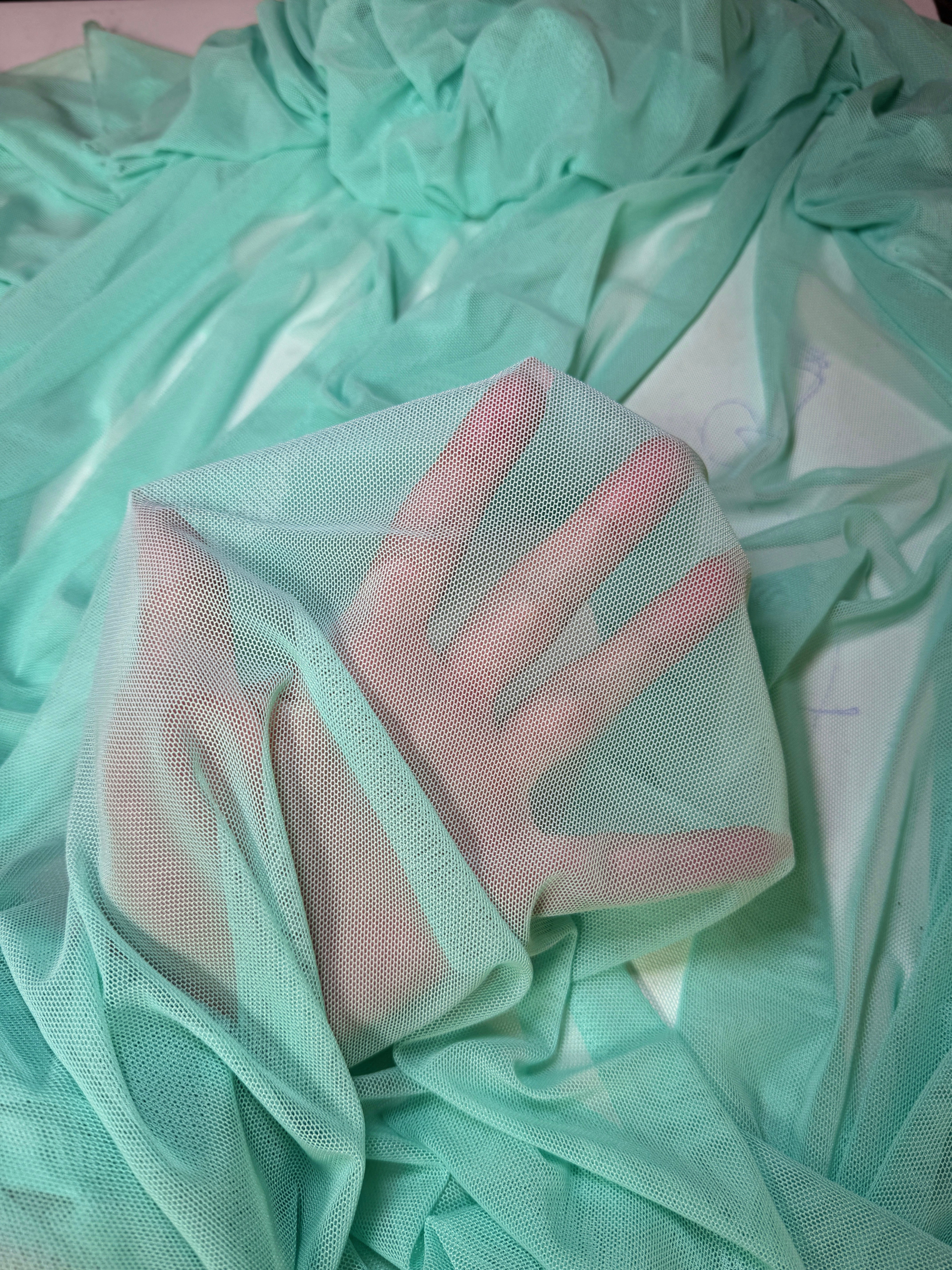 seafoam 4way stretch power mesh, light blue power mesh, ocean blue power mesh, baby blue power mesh