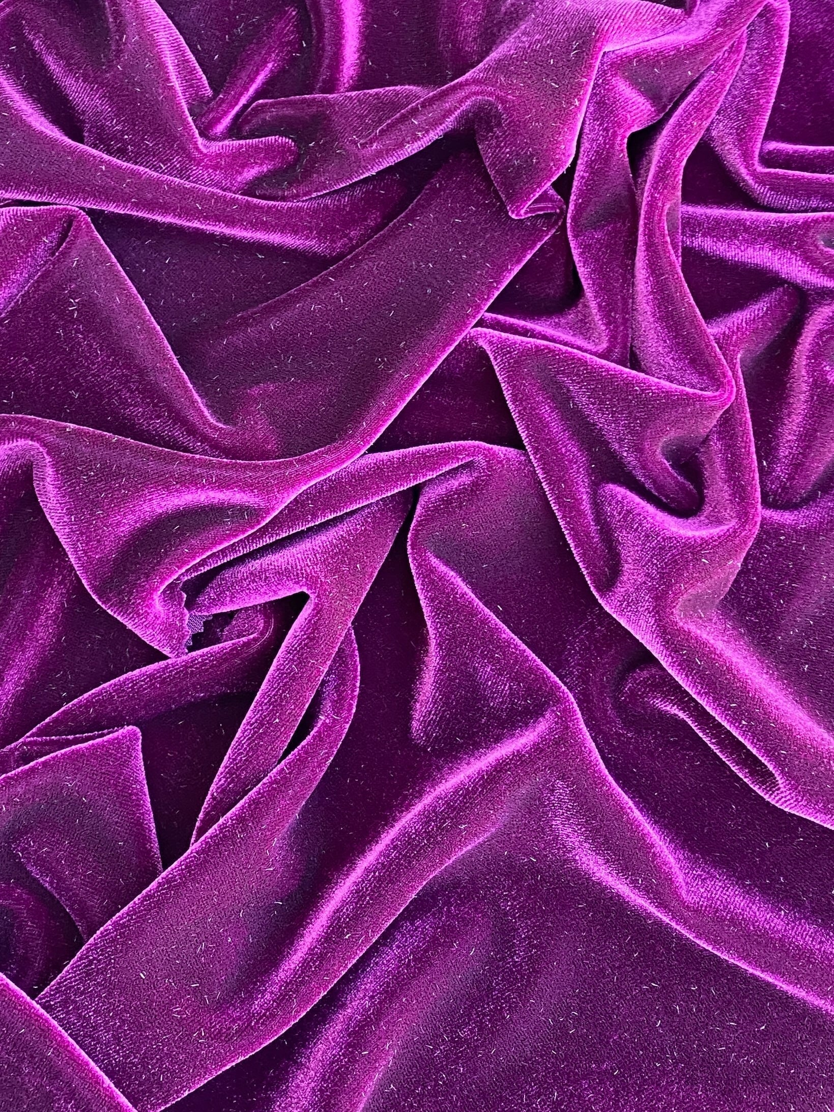 Magenta velvet, magenta stretch velvet, magenta spandex velvet, purple velvet, solid velvet fabric, cheap velvet fabric, discount velvet, velvet on sale, raspberry velvet,, velvet material