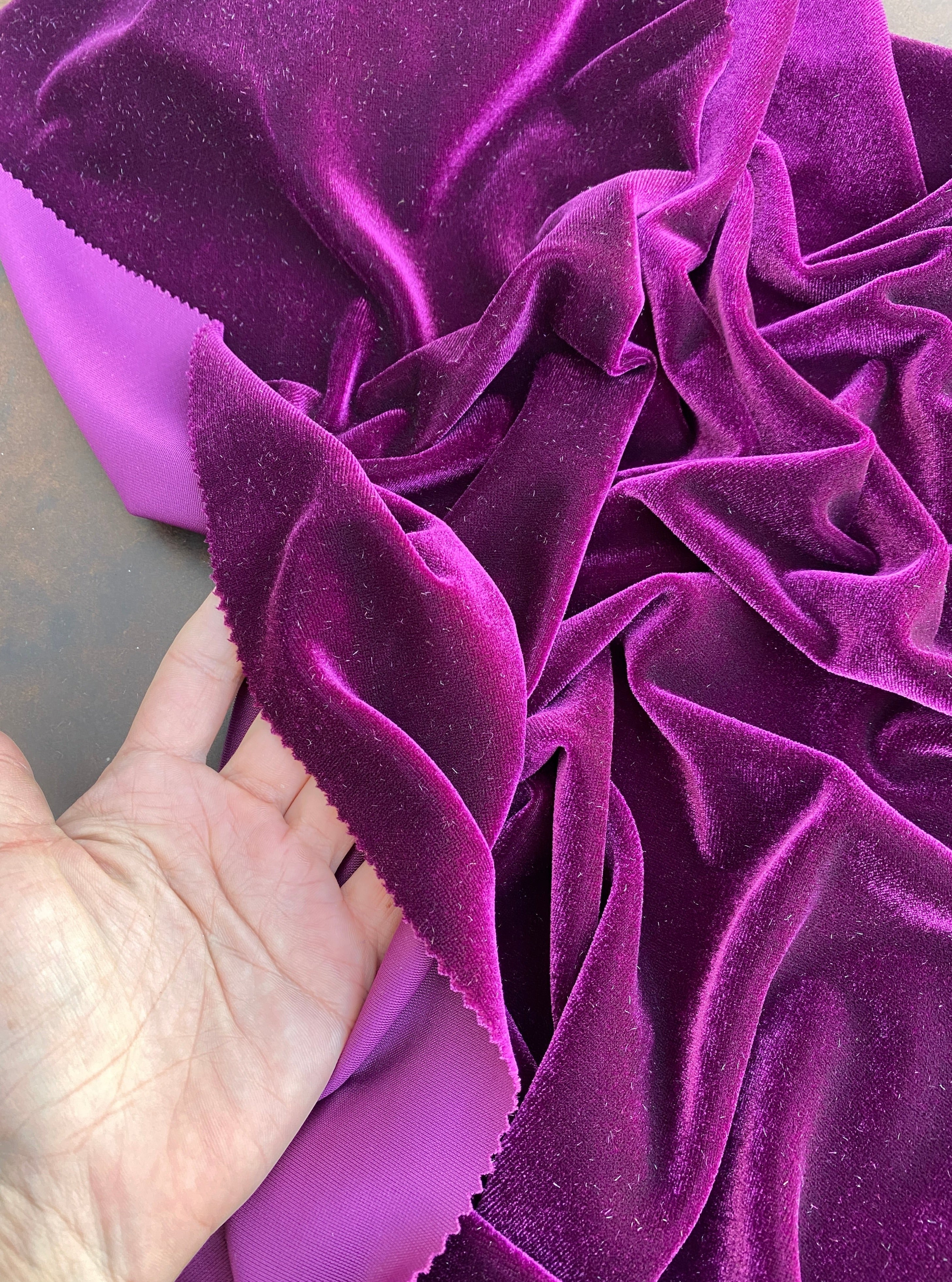 Magenta velvet, magenta stretch velvet, magenta spandex velvet, purple velvet, solid velvet fabric, cheap velvet fabric, discount velvet, velvet on sale, raspberry velvet,, velvet material