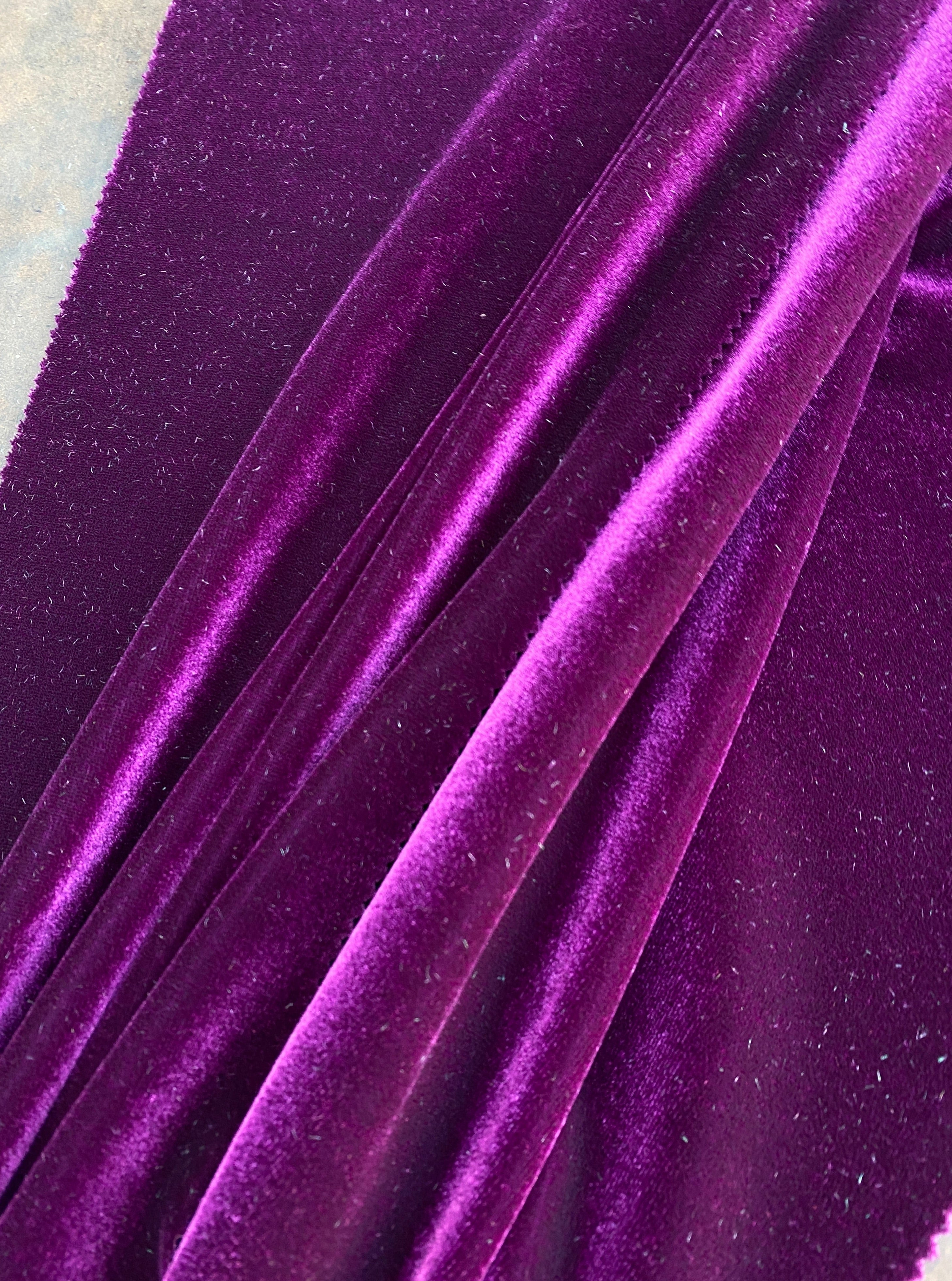 Magenta velvet, magenta stretch velvet, magenta spandex velvet, purple velvet, solid velvet fabric, cheap velvet fabric, discount velvet, velvet on sale, raspberry velvet,, velvet material
