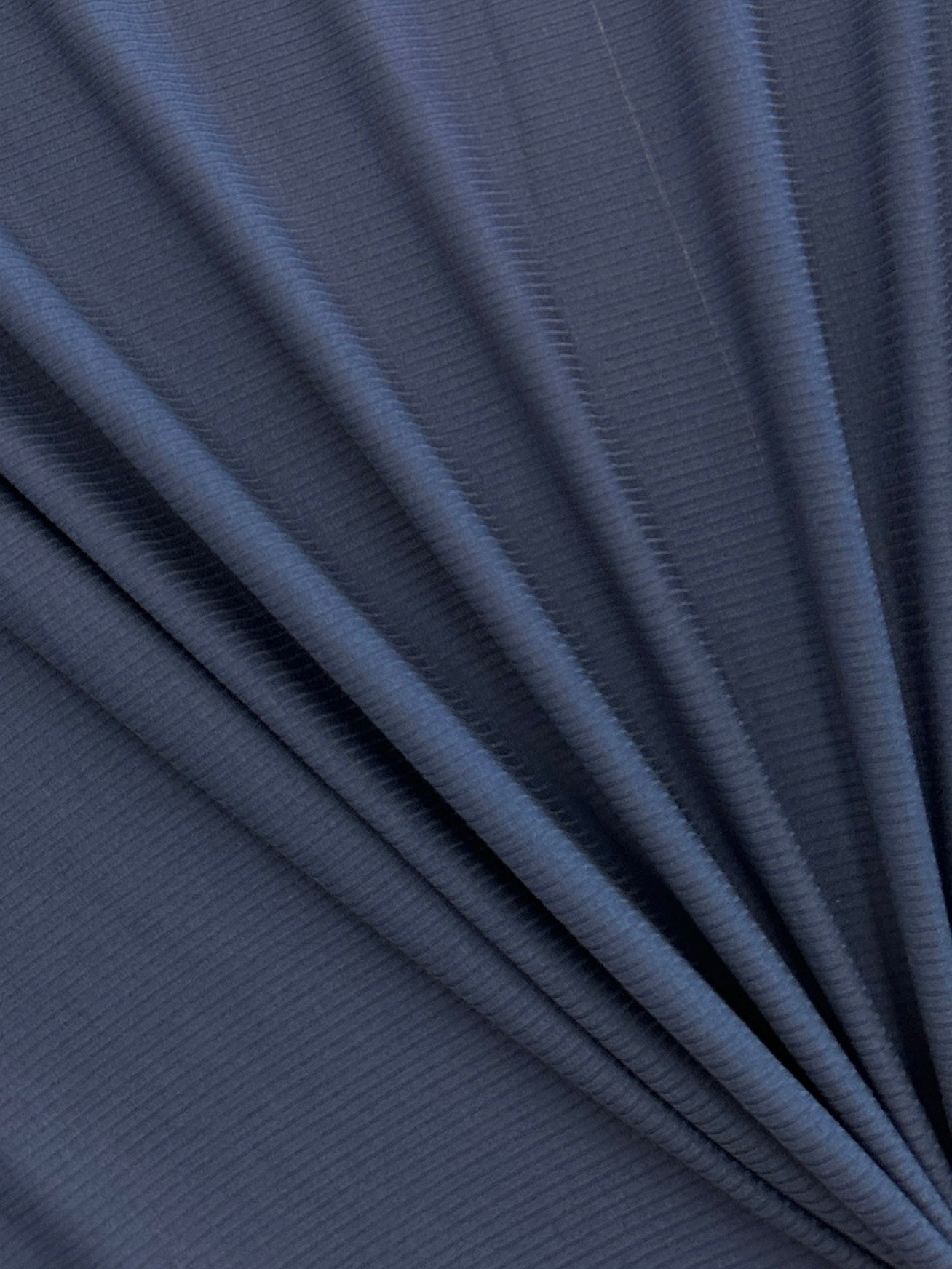 Navy Solid Rib Knit, Jersey Knit, 4 Way Stretch Fabric, Chunky Knit, Knit Fabric by the Yard, Spandex Fabric, Textured Knit