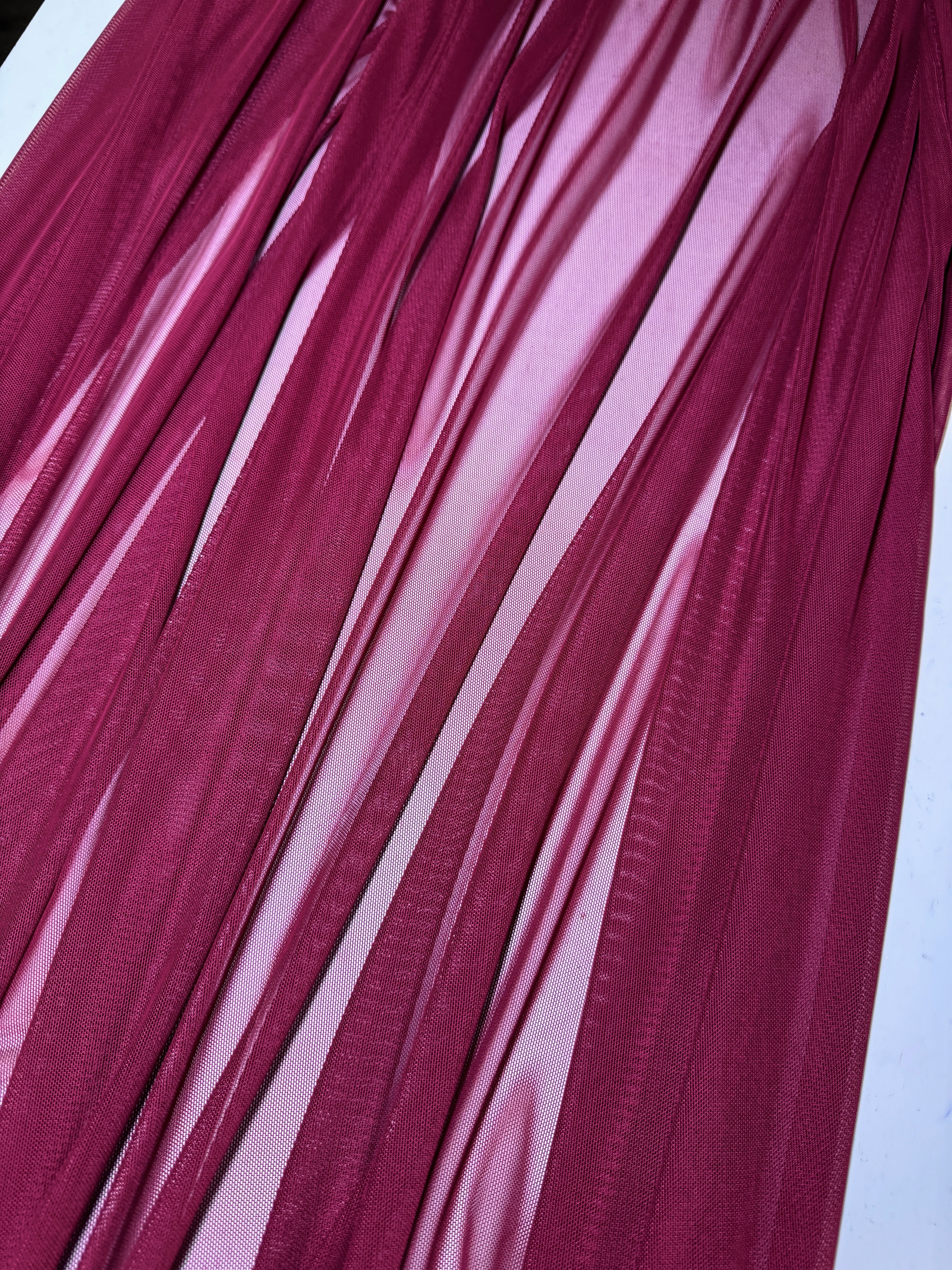 burgundy 4way stretch power mesh, dark maroon power mesh, maroon power mesh, dark red power mesh