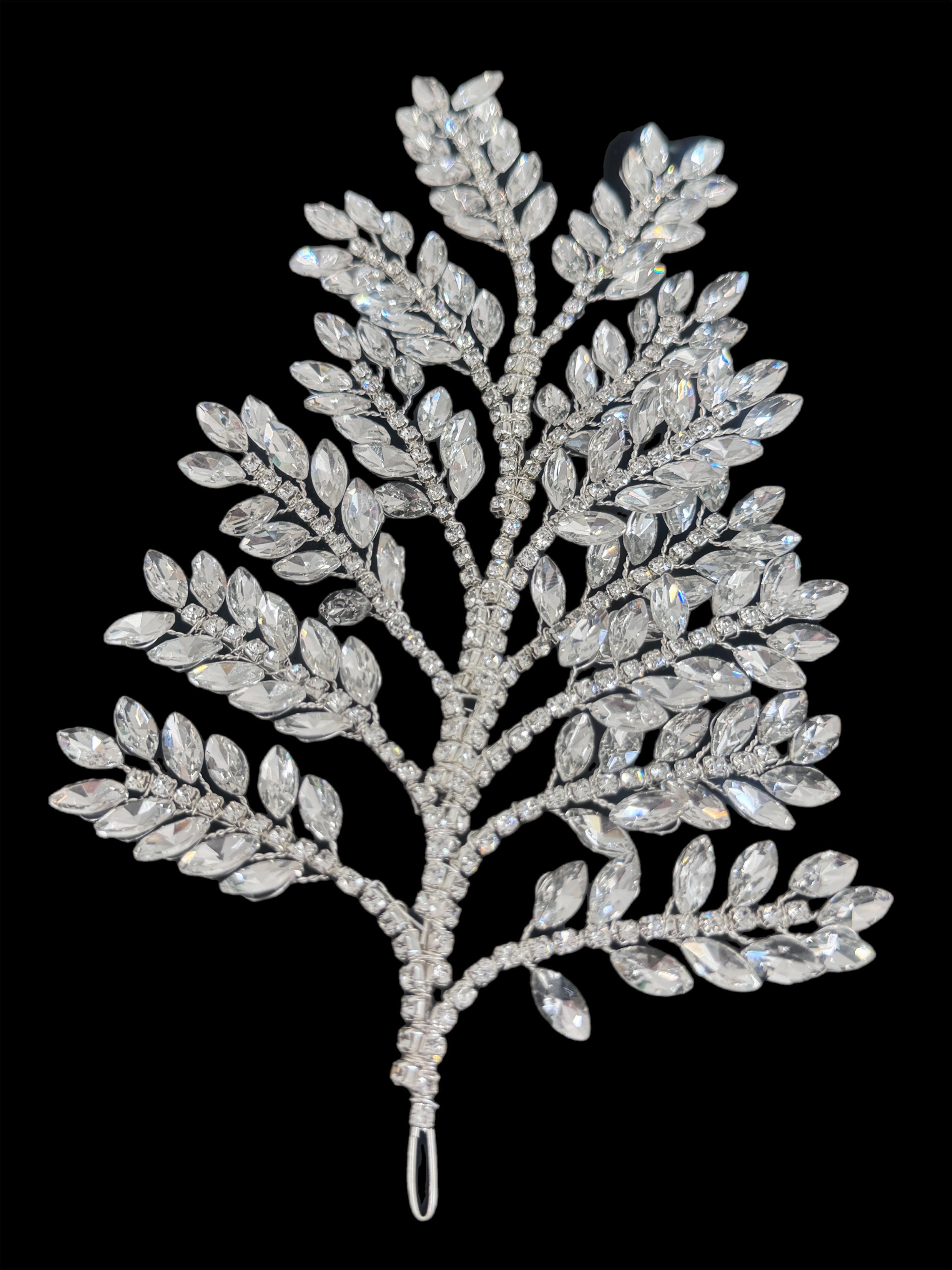 Barbara Silver Bridal Leaves Rhinestone Applique, Silver Rhinestones Applique, Embellished clothing, Rhinestone applications, Rhinestone embroidery, Rhinestone patch, Dress patch, Rhinestones for dress