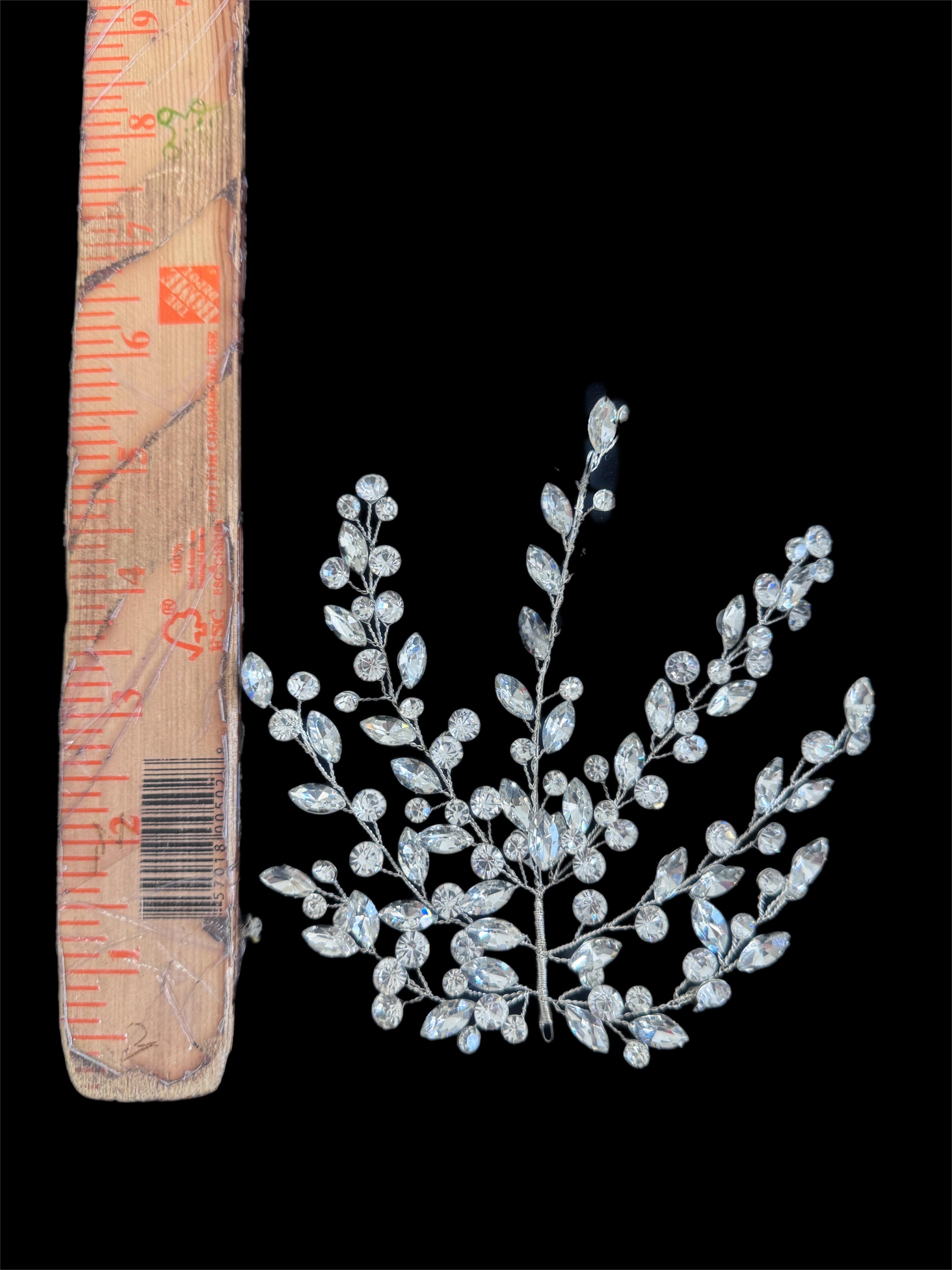Patricia Silver Leaves Bridal Rhinestone Applique, online textile store, sewing, fabric store, sewing store, cheap fabric store, kiki textiles