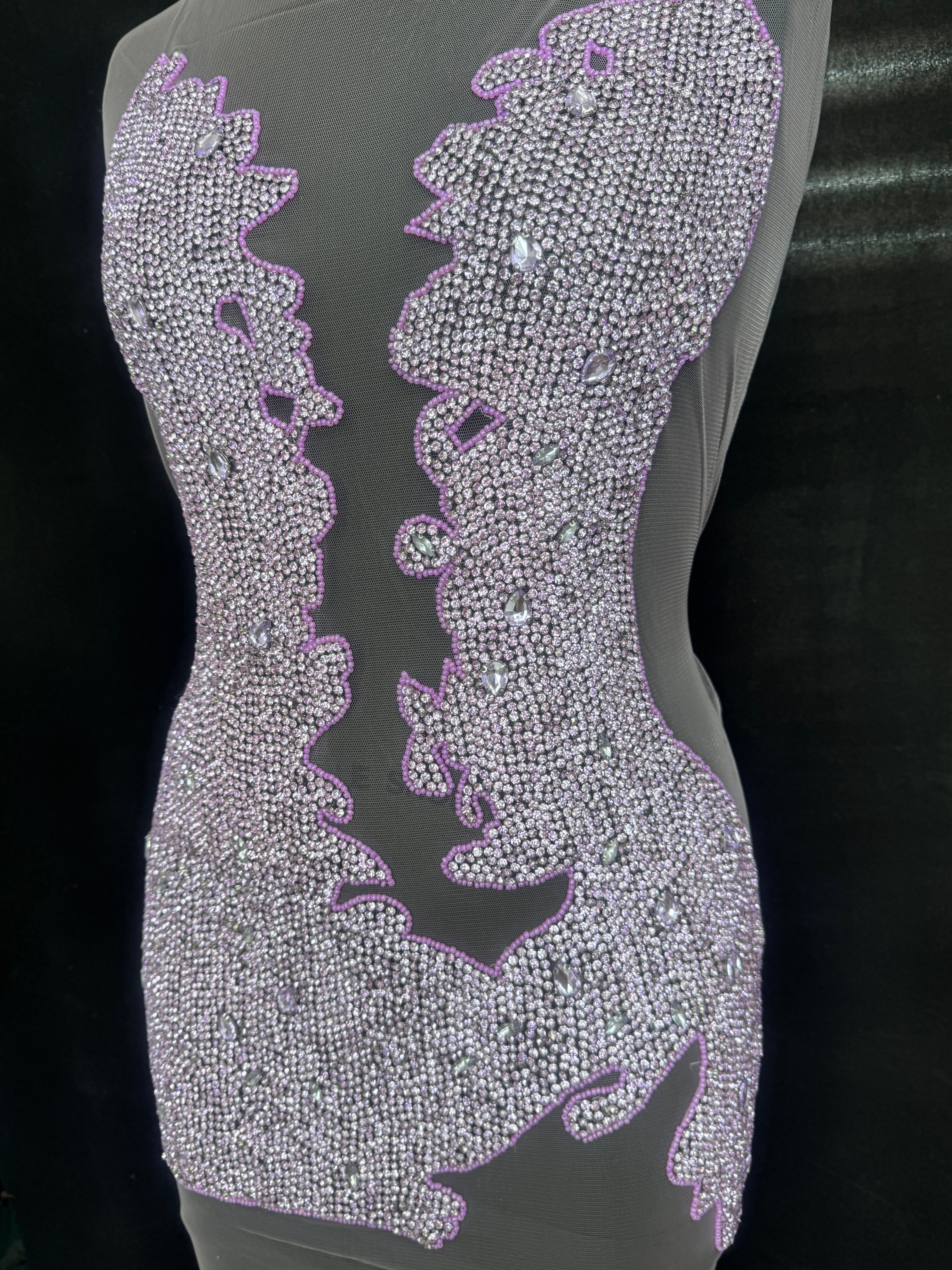 Maddy Lilac Rhinestone Bodice Applique, Shop Fabrics Online, Sewing, Fabric Store, Sewing Store, Cheap Fabric Store, Kiki Textiles, Textile by the Yard