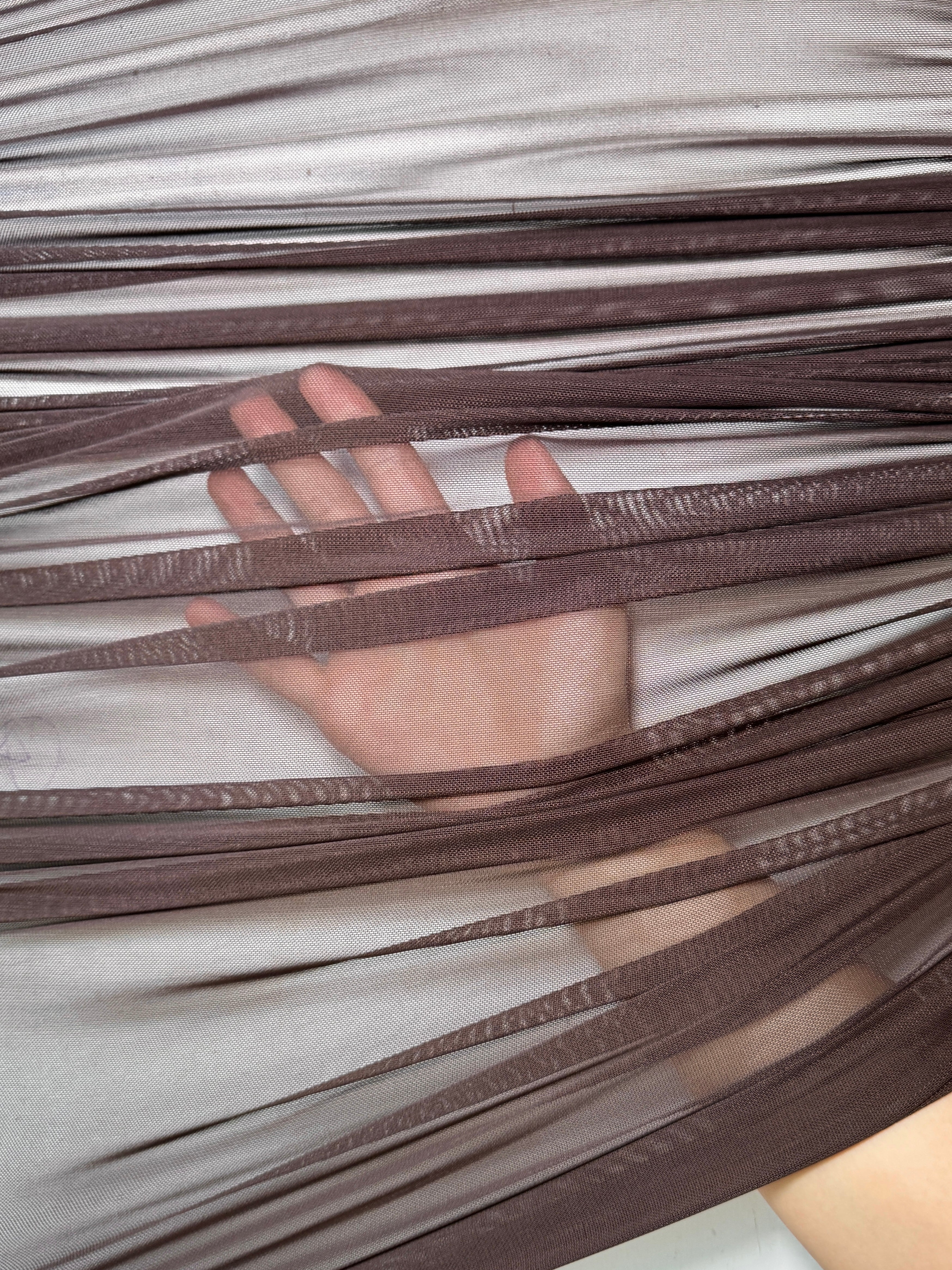chocolate brown 4way stretch power mesh, dark brown power mesh, light brown power mesh, brown power mesh