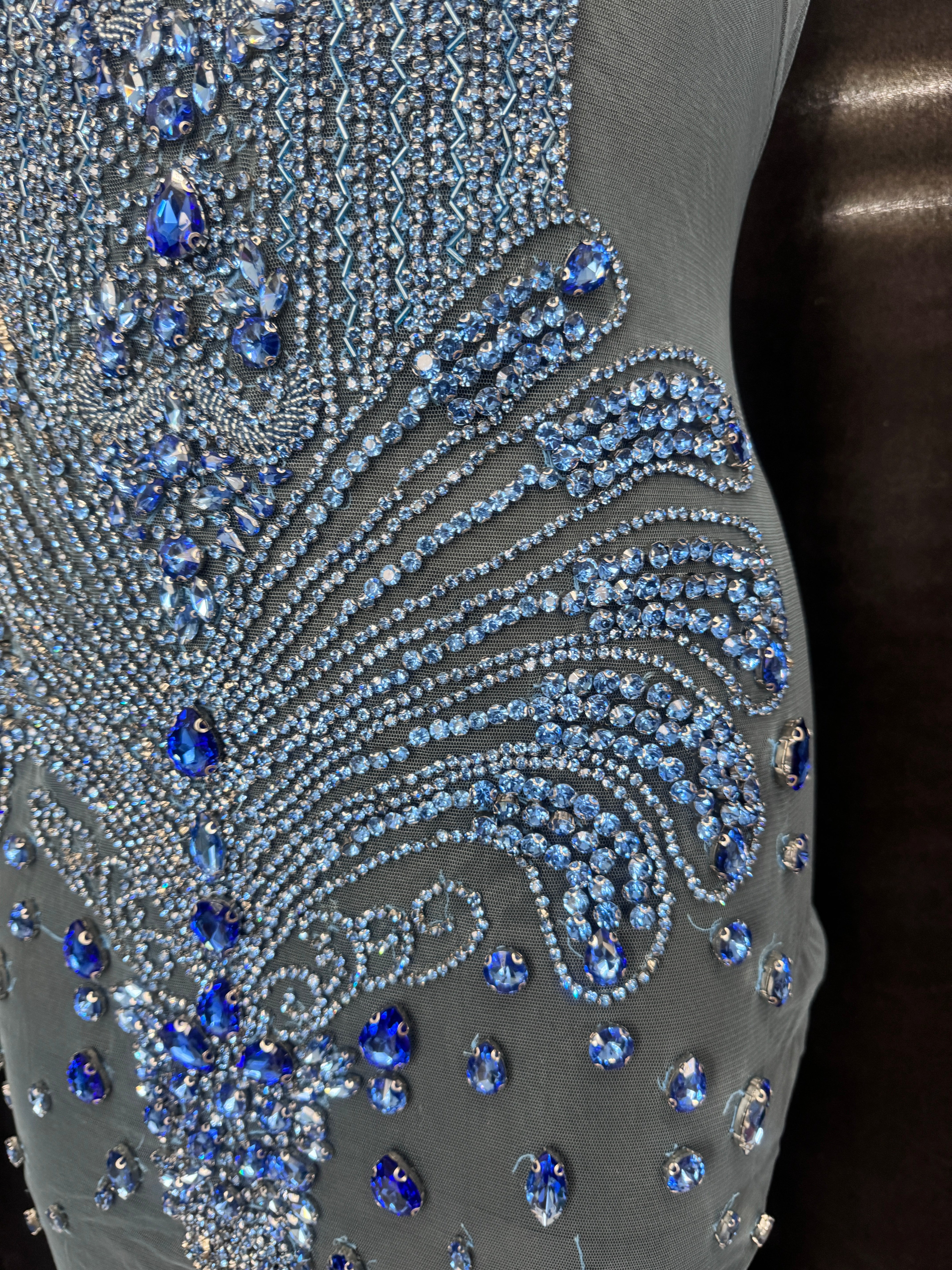 Tina sky blue rhinestone bodice applique, Shop Fabrics Online, Sewing, Fabric Store, Sewing Store, Cheap Fabric Store, Kiki Textiles, Textile by the Yard