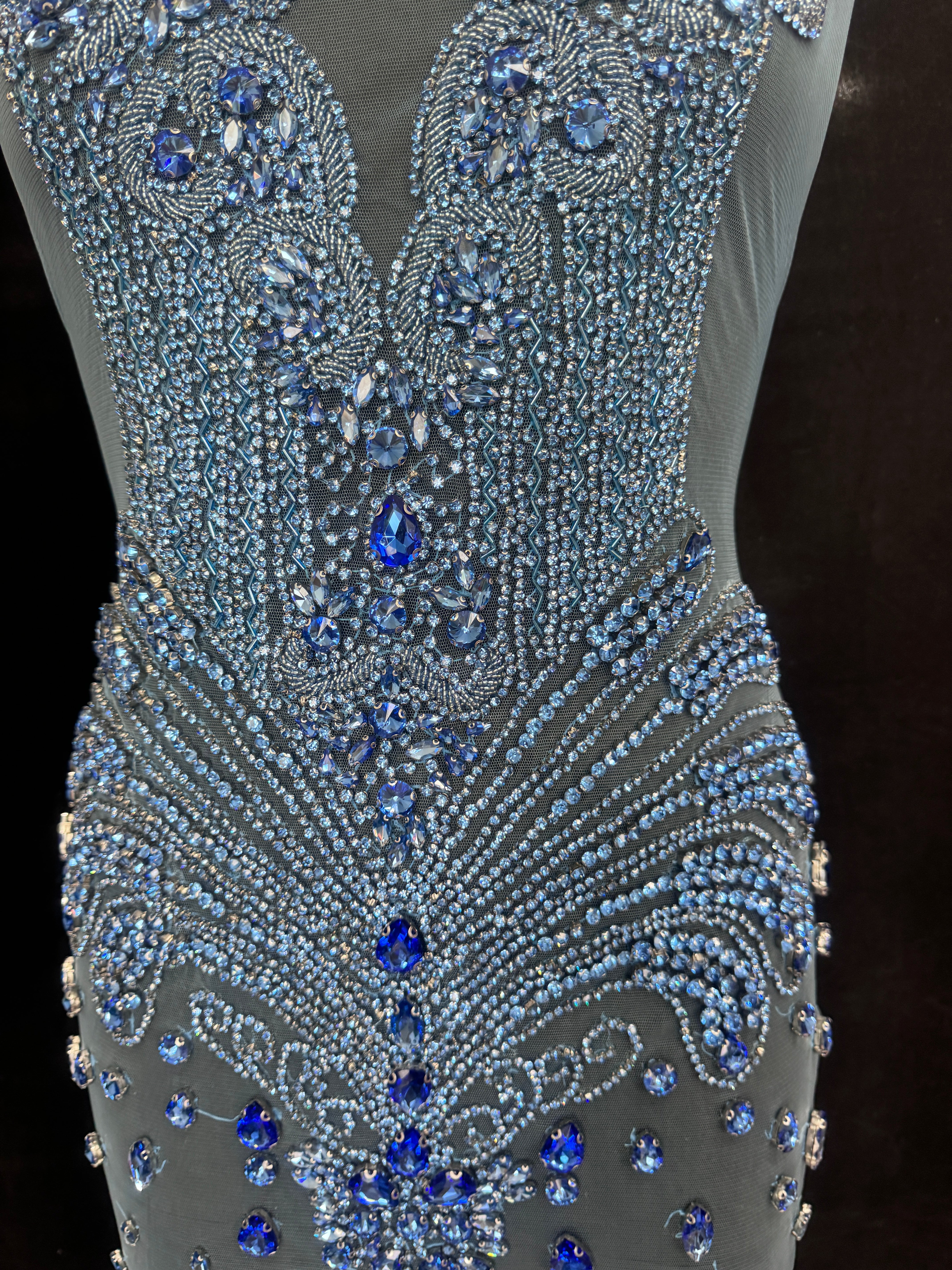 Tina sky blue rhinestone bodice applique, Shop Fabrics Online, Sewing, Fabric Store, Sewing Store, Cheap Fabric Store, Kiki Textiles, Textile by the Yard
