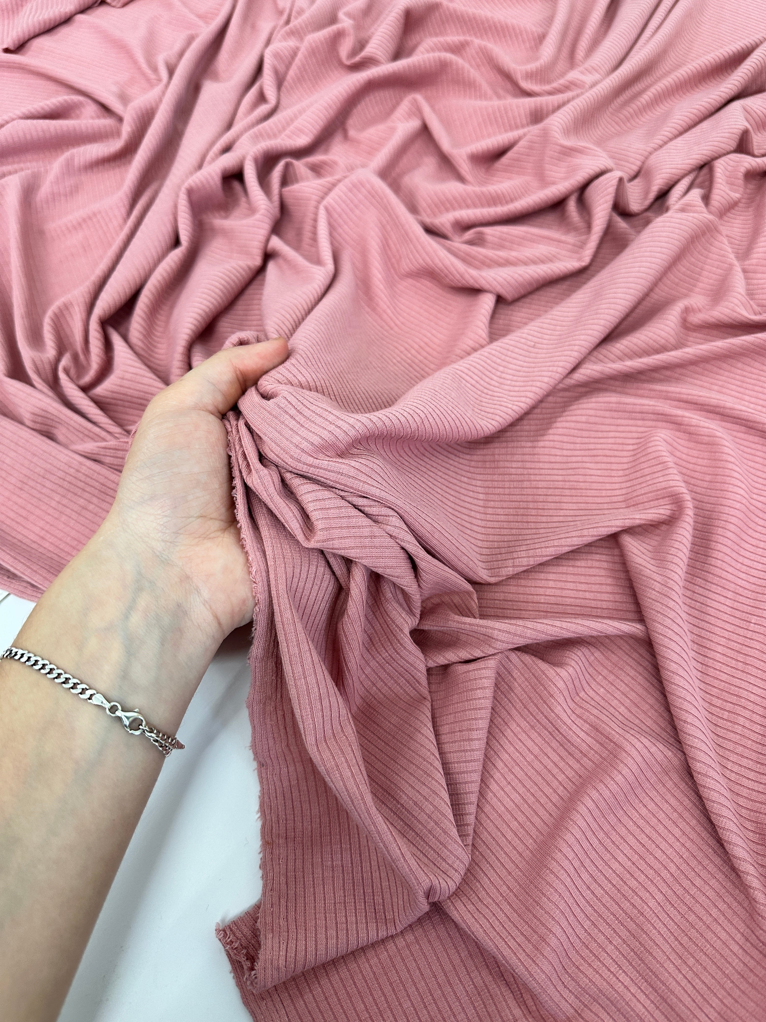 Rusty Rose Solid Rib Knit, Shop Fabrics Online, Sewing, Fabric Store, Sewing Store, Cheap Fabric Store, Kiki Textiles, Textile by the Yard