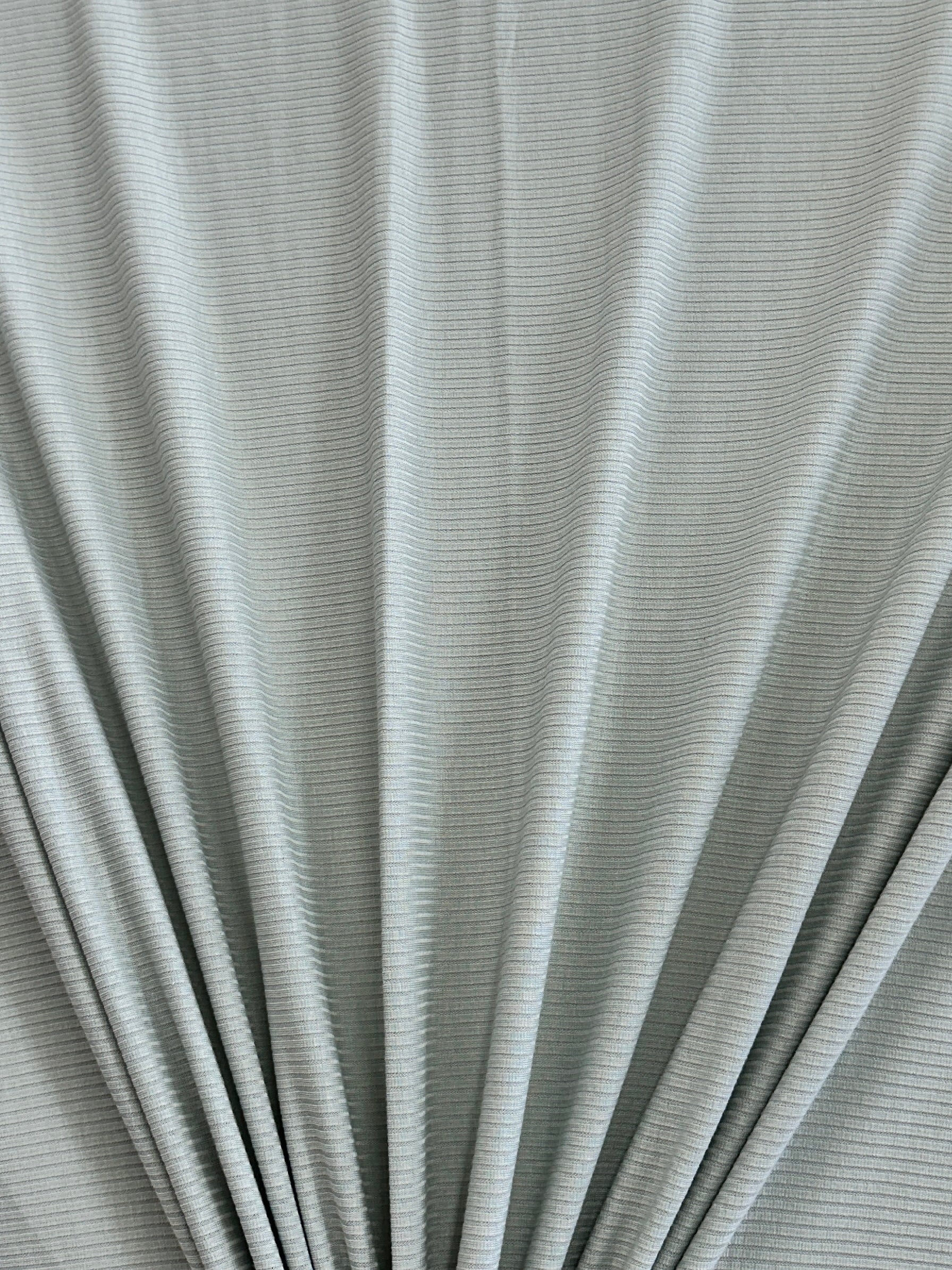 Sage Green Solid Rib Knit, Jersey Knit, 4 Way Stretch Fabric, Chunky Knit, Knit Fabric by the Yard, Spandex Fabric, Textured Knit