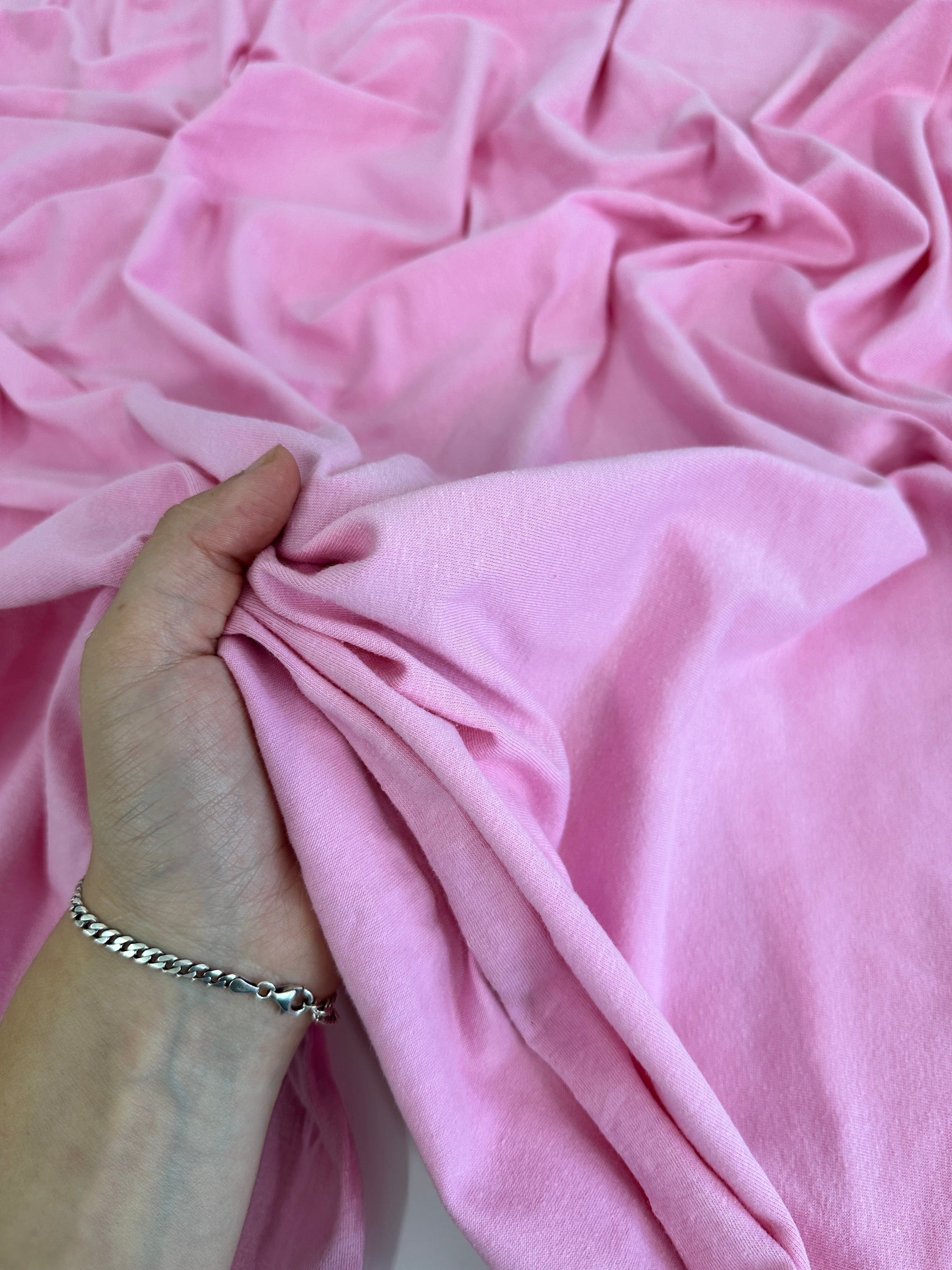 Baby Pink Cotton Jersey Knit, Cotton Spandex, Shiny Spandex, Stretch Fabric, Cotton Jersey Spandex, Cotton Jersey, Jersey Spandex, Cotton fabric