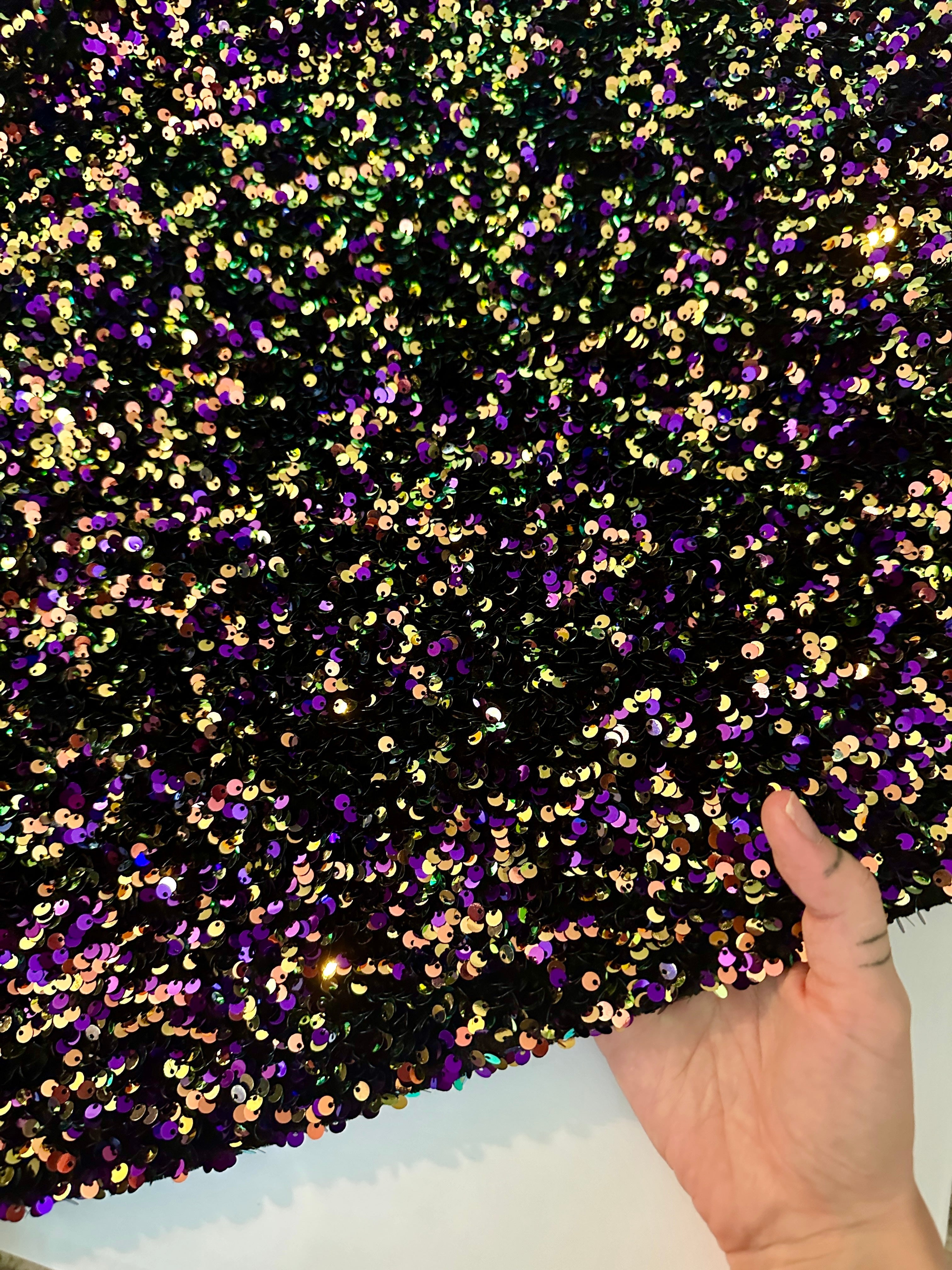 purple iridescent Sequin on Velvet, dark purple iridescent sequin on velvet, light purple iridescent sequin on velvet, shinny purple iridescent sequin on velvet, velvet on discount, velvet on sale, buy velvet online, kikitextile velvet, premium velvet, velvet for gown, velvet for woman, velvet for bride