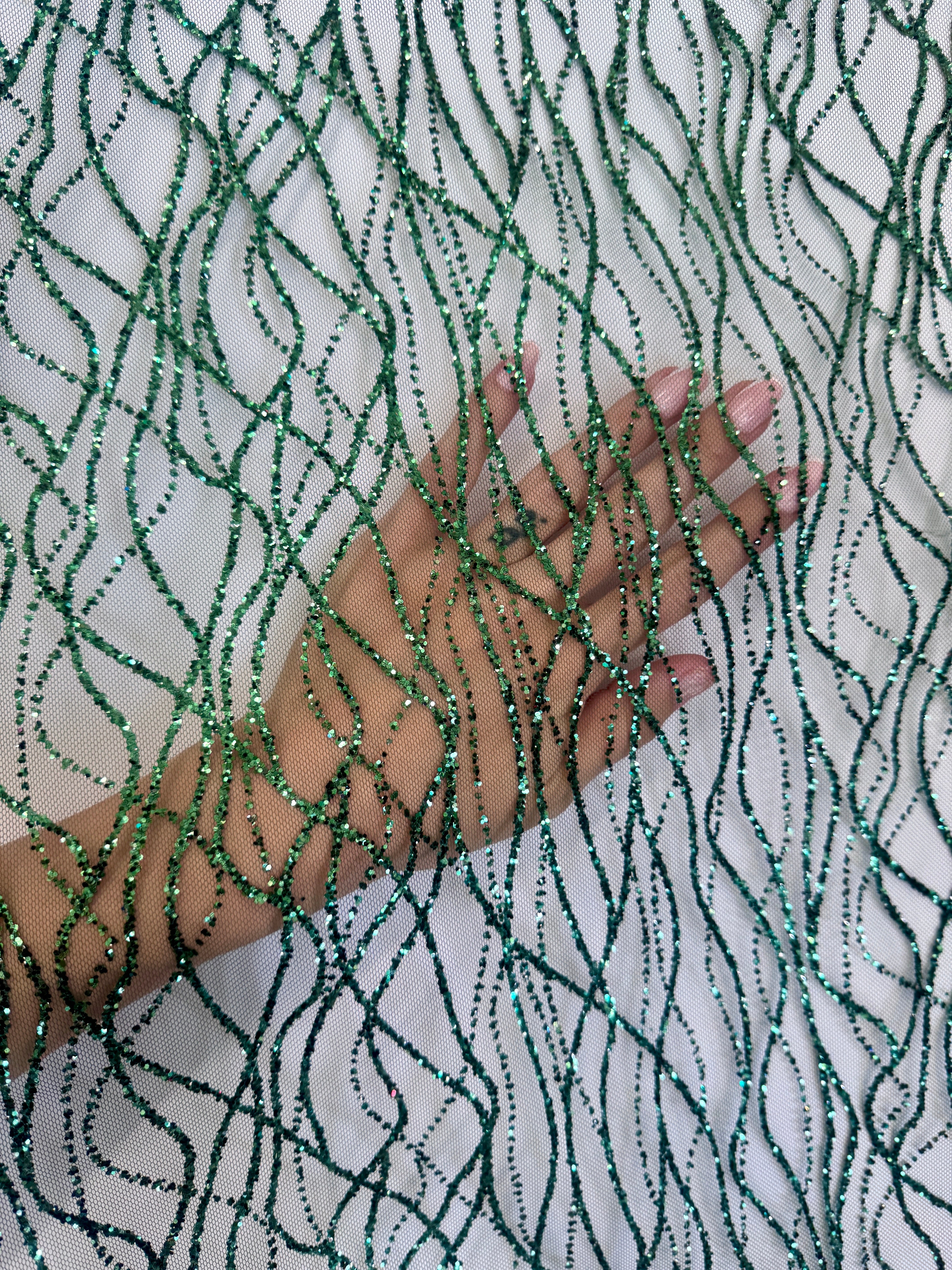 Emerald Green Glitter Lace on Mesh, Gold Glitter Mesh, Nylon lace mesh, lace mesh for woman, lace mesh for bride, lace mesh on sale, lace mesh on discount
