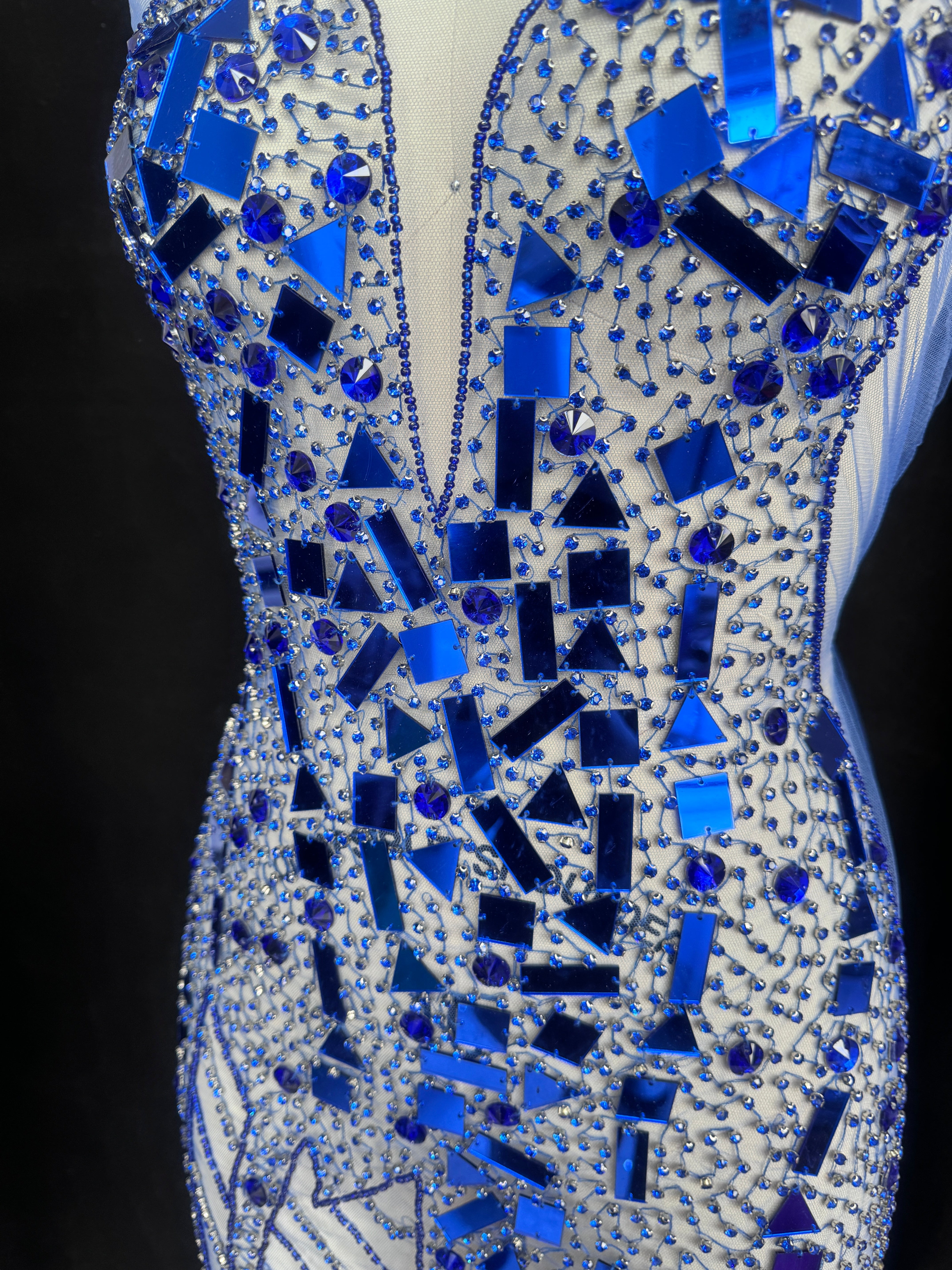 Anne Royal Blue Rhinestone Bodice Appliqué, Shop Fabrics Online, Sewing, Fabric Store, Sewing Store, Cheap Fabric Store, Kiki Textiles, Textile by the Yard