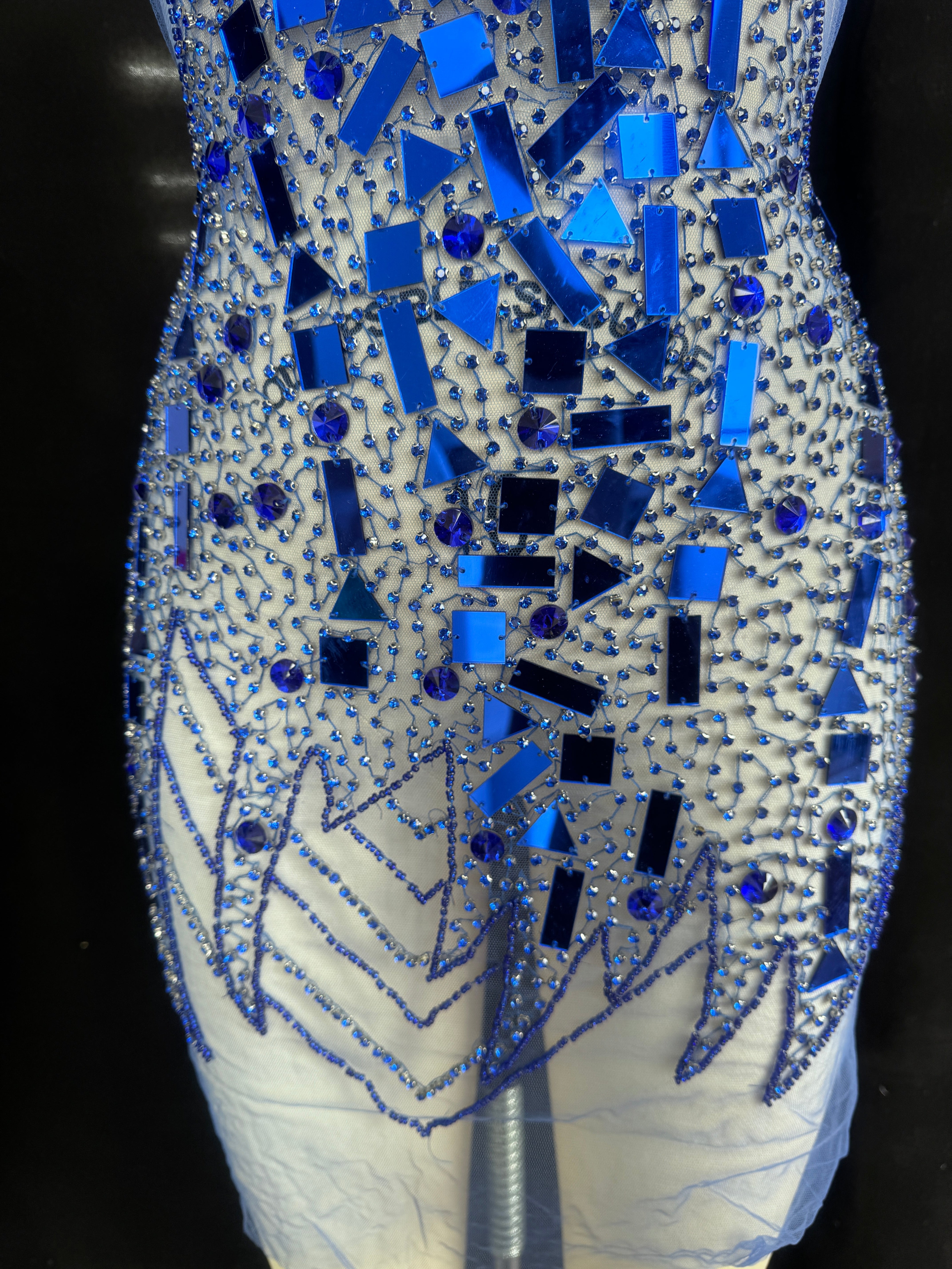 Anne Royal Blue Rhinestone Bodice Appliqué, Royal Blue Rhinestones Applique, Embellished Clothing, Rhinestone Applications, Rhinestone Embroidery, Rhinestone Patch, Dress Patch, Rhinestones for Dress