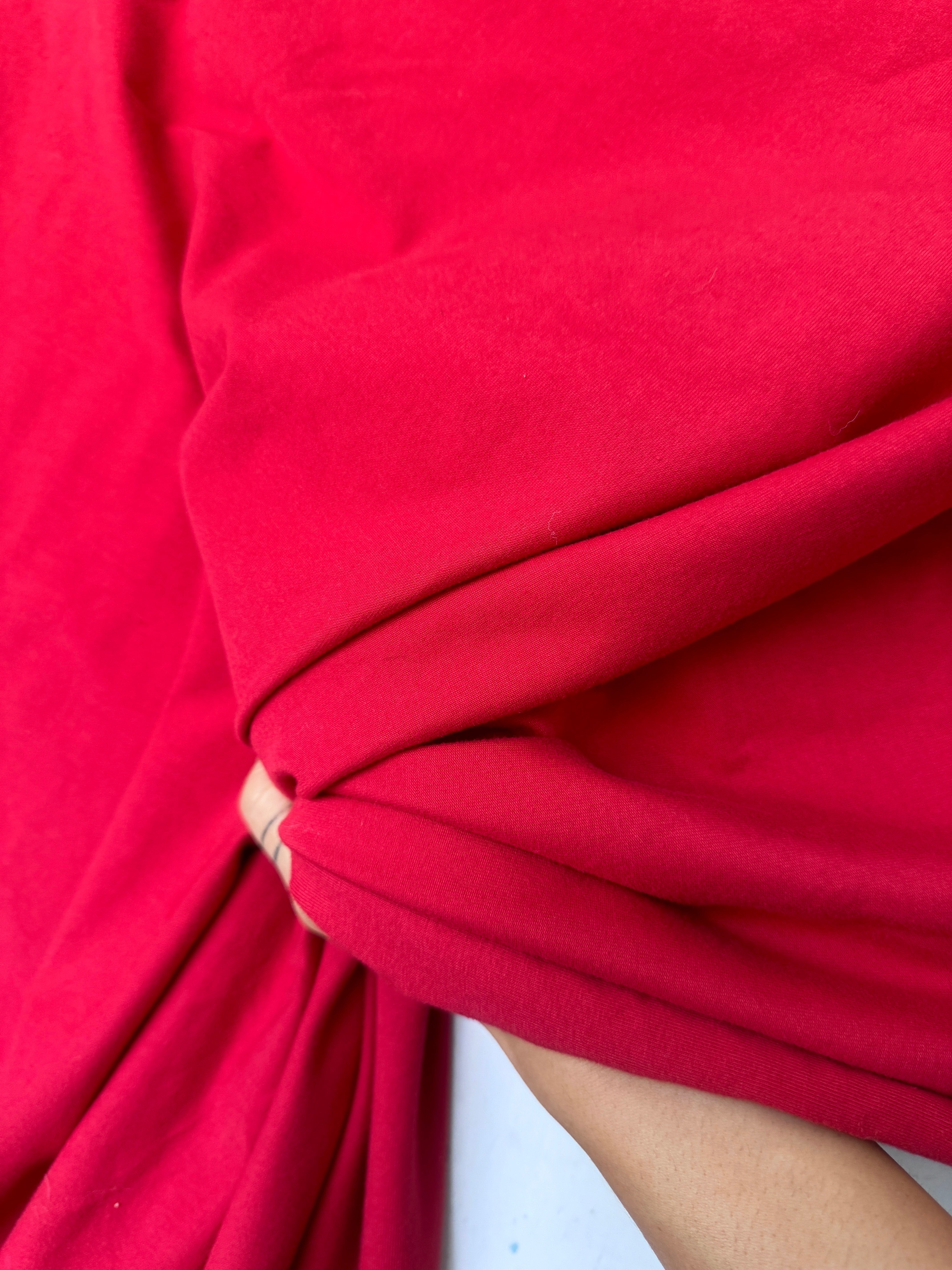 Red Cotton Jersey Knit, online textile store, sewing, fabric store, sewing store, cheap fabric store, kiki textiles