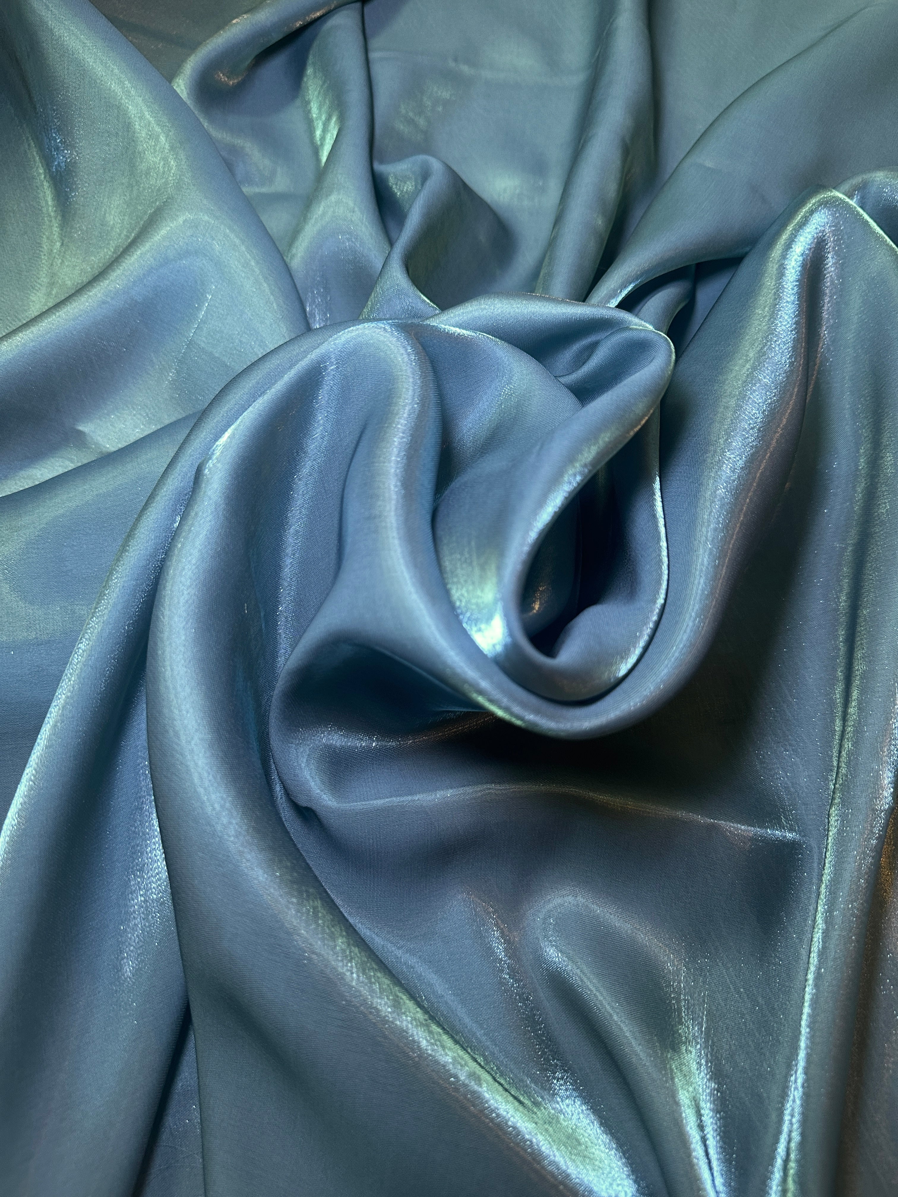 Teal Green Water Liquid Shimmery Chiffon, Fabric Store, Sewing Store, Cheap Fabric Store, Kiki Textiles, Textile by the Yard
