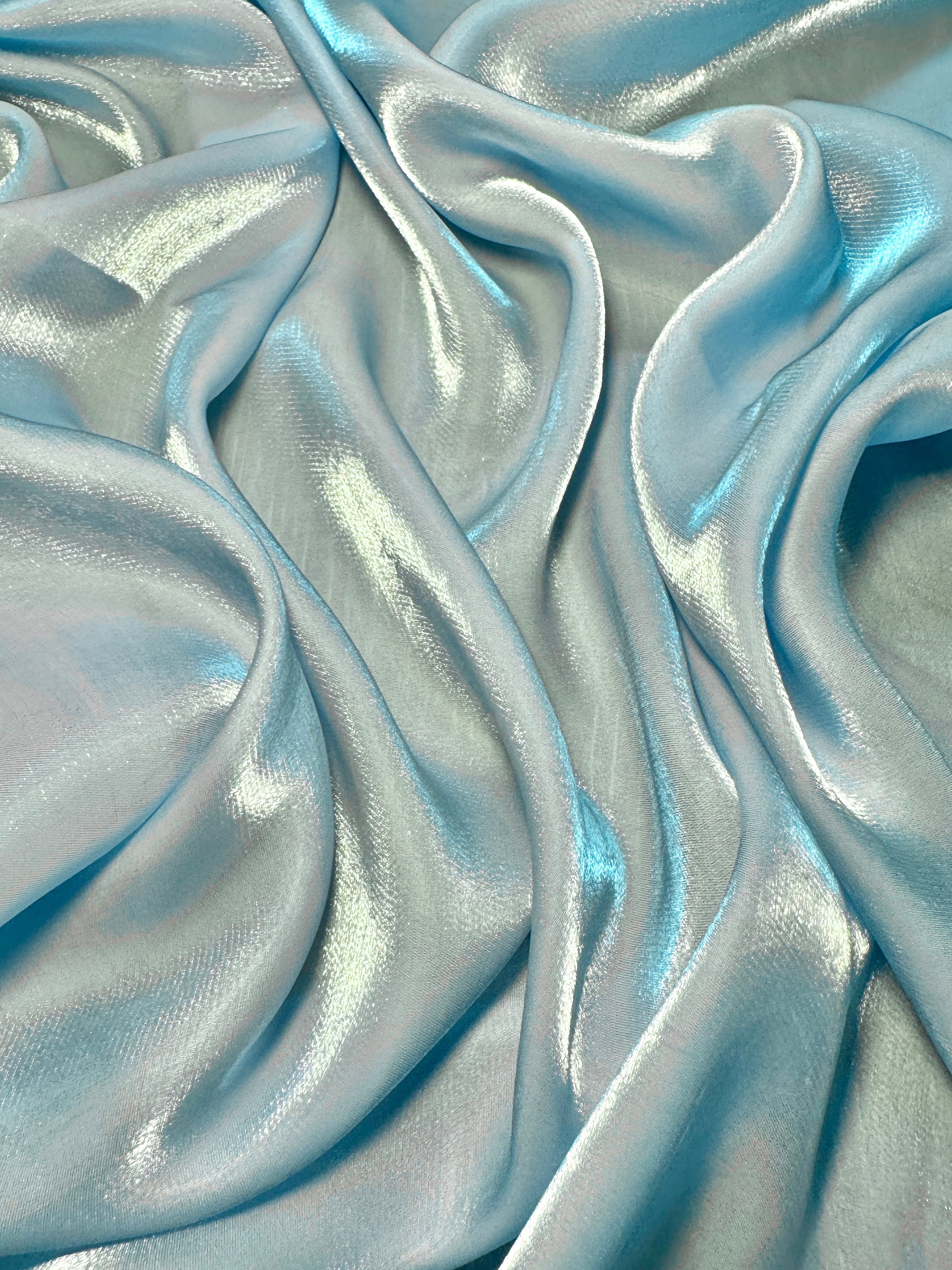 Baby Blue Water Liquid Shimmery Chiffon, Premium Glittery Chiffon, Wet Chiffon, Shimmery Chiffon, Fancy fabric, Luxurious liquid fabric, Chiffon for women
