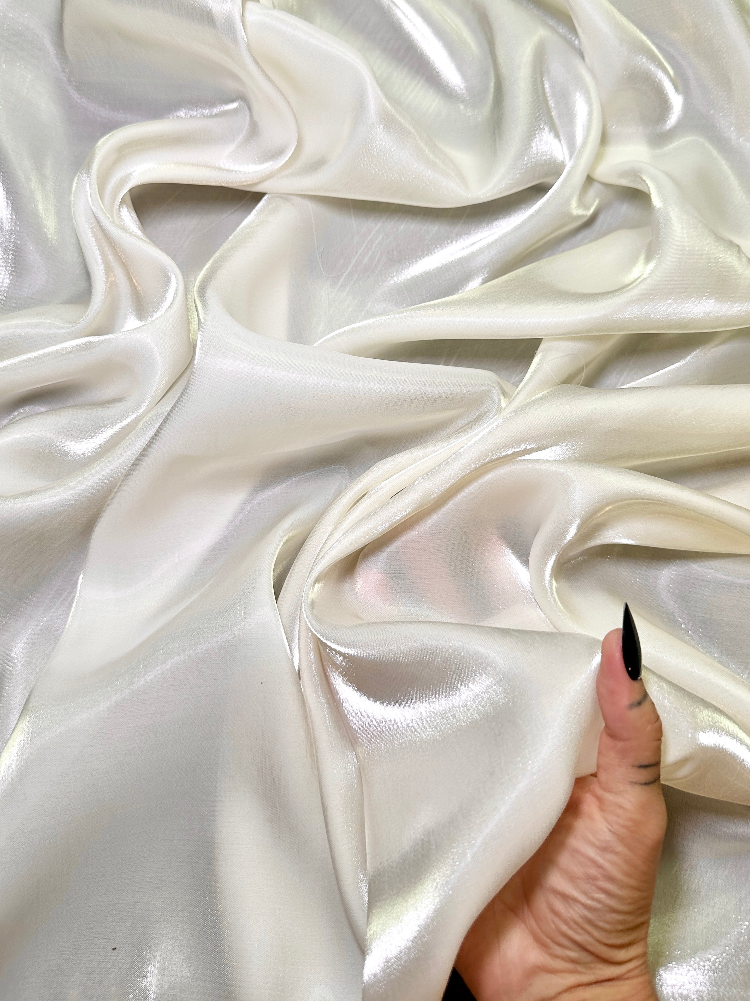Ivory Water Liquid Shimmery Chiffon, Fabric Store, Sewing Store, Cheap Fabric Store, Kiki Textiles, Textile by the Yard