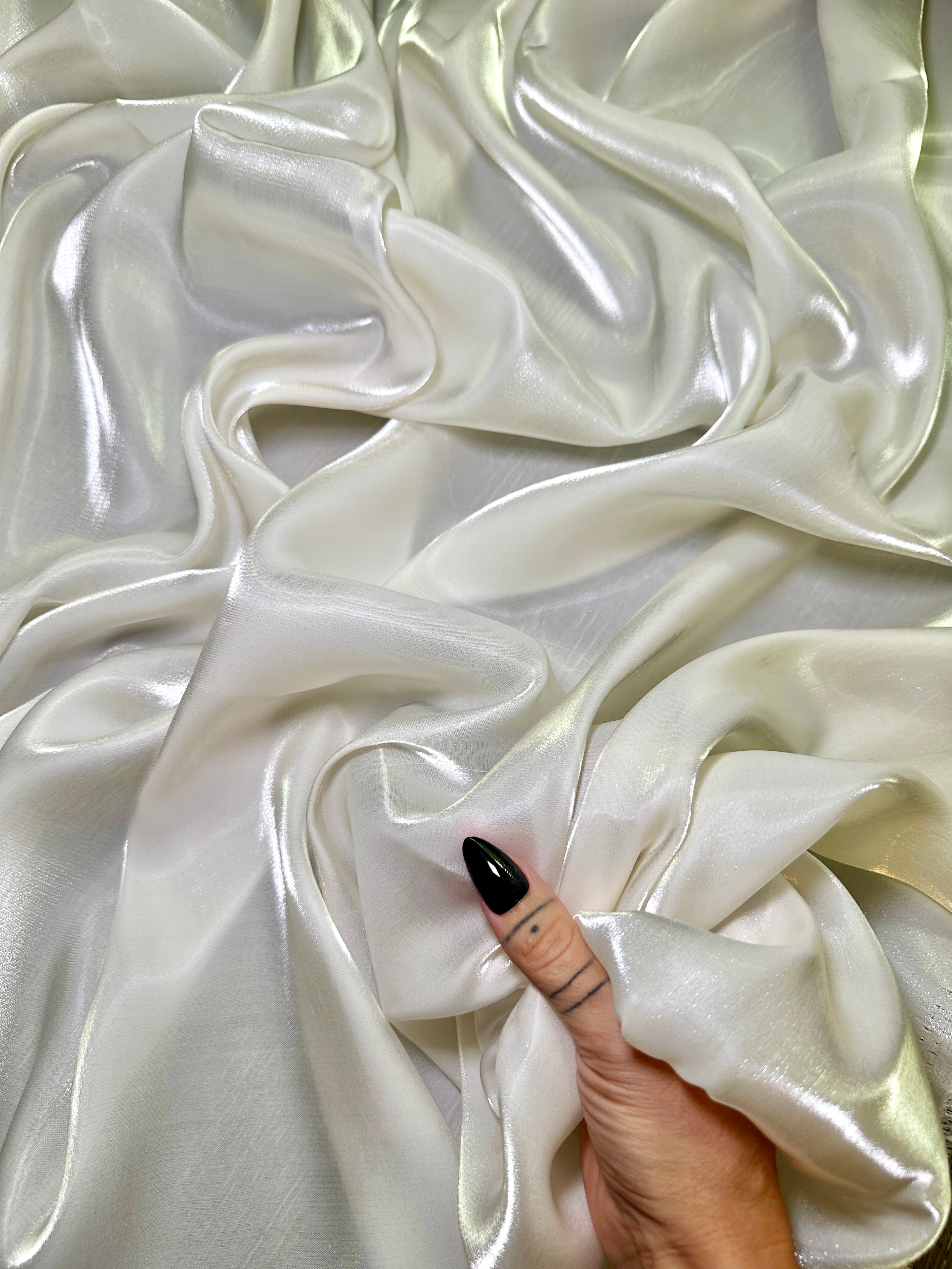 Ivory Water Liquid Shimmery Chiffon, Fabric Store, Sewing Store, Cheap Fabric Store, Kiki Textiles, Textile by the Yard