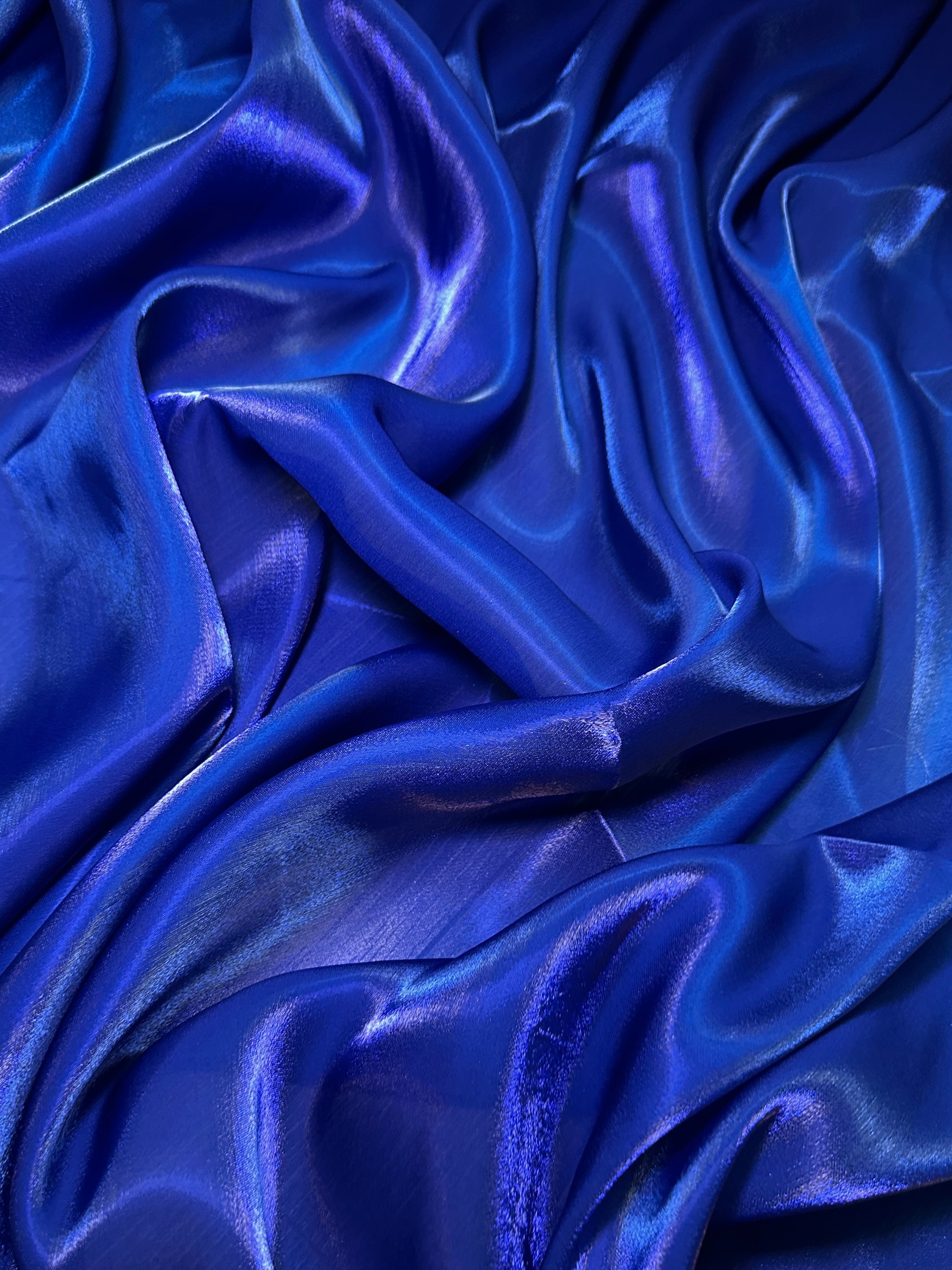 Royal Blue Water Liquid Shimmery Chiffon, Premium Glittery Chiffon, Wet Chiffon, Shimmery Chiffon, Fancy fabric, Luxurious liquid fabric, Chiffon for women