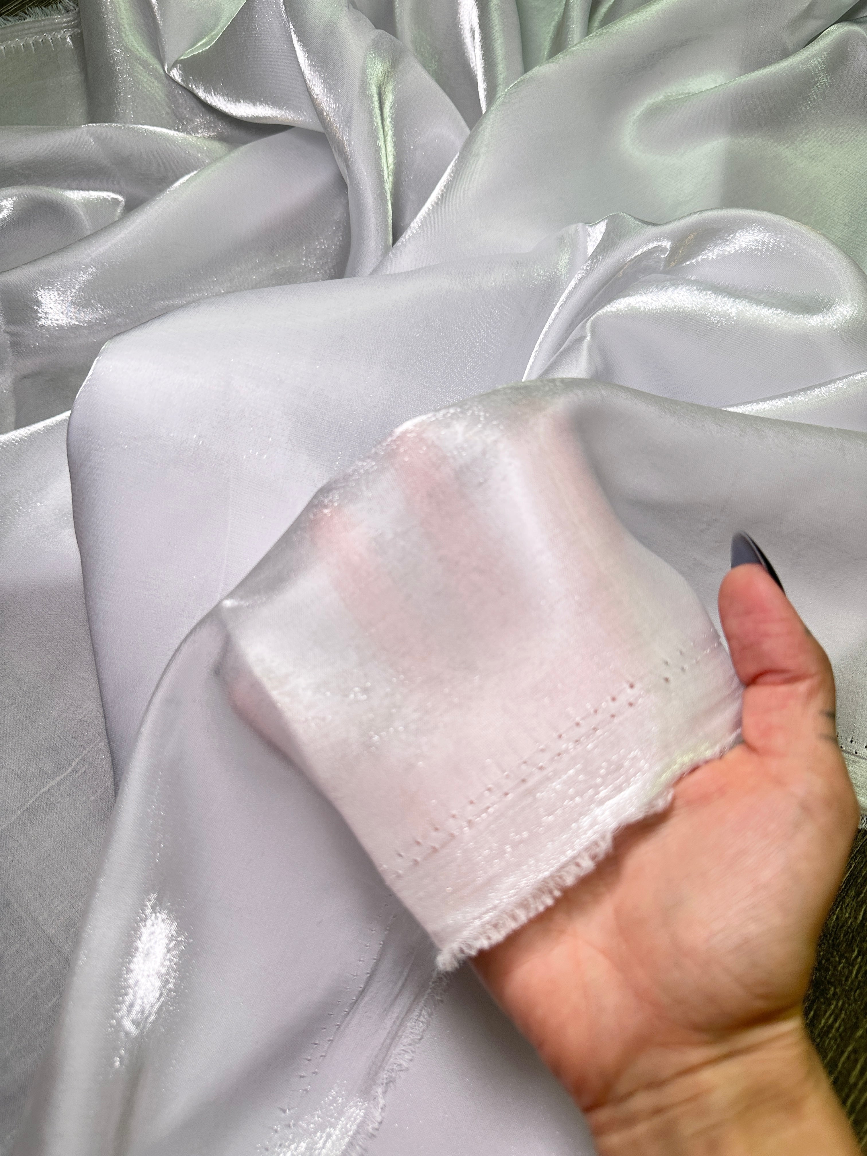 White Water Liquid Shimmery Chiffon, Fabric Store, Sewing Store, Cheap Fabric Store, Kiki Textiles, Textile by the Yard