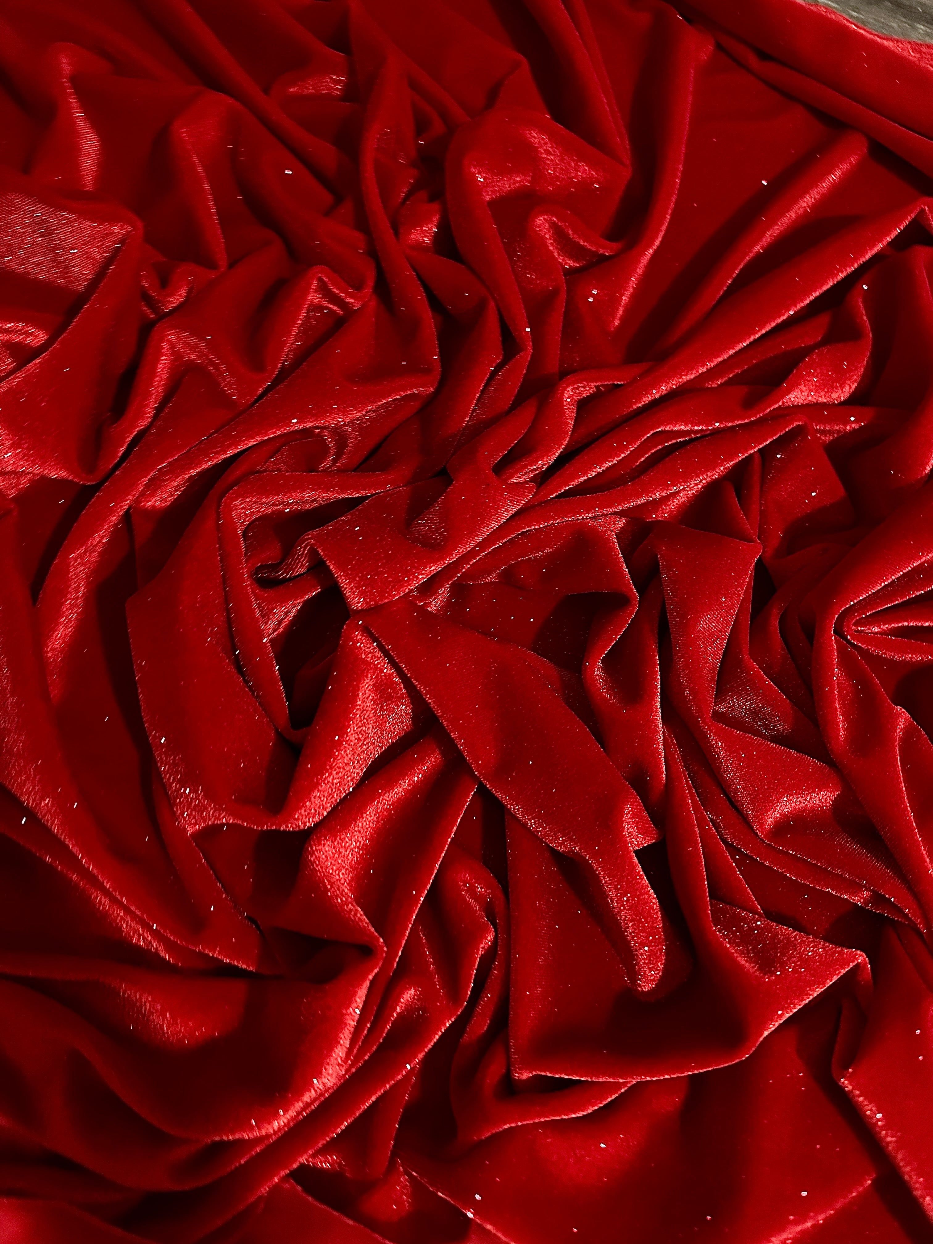 Red Shimmery Stretch Velvet