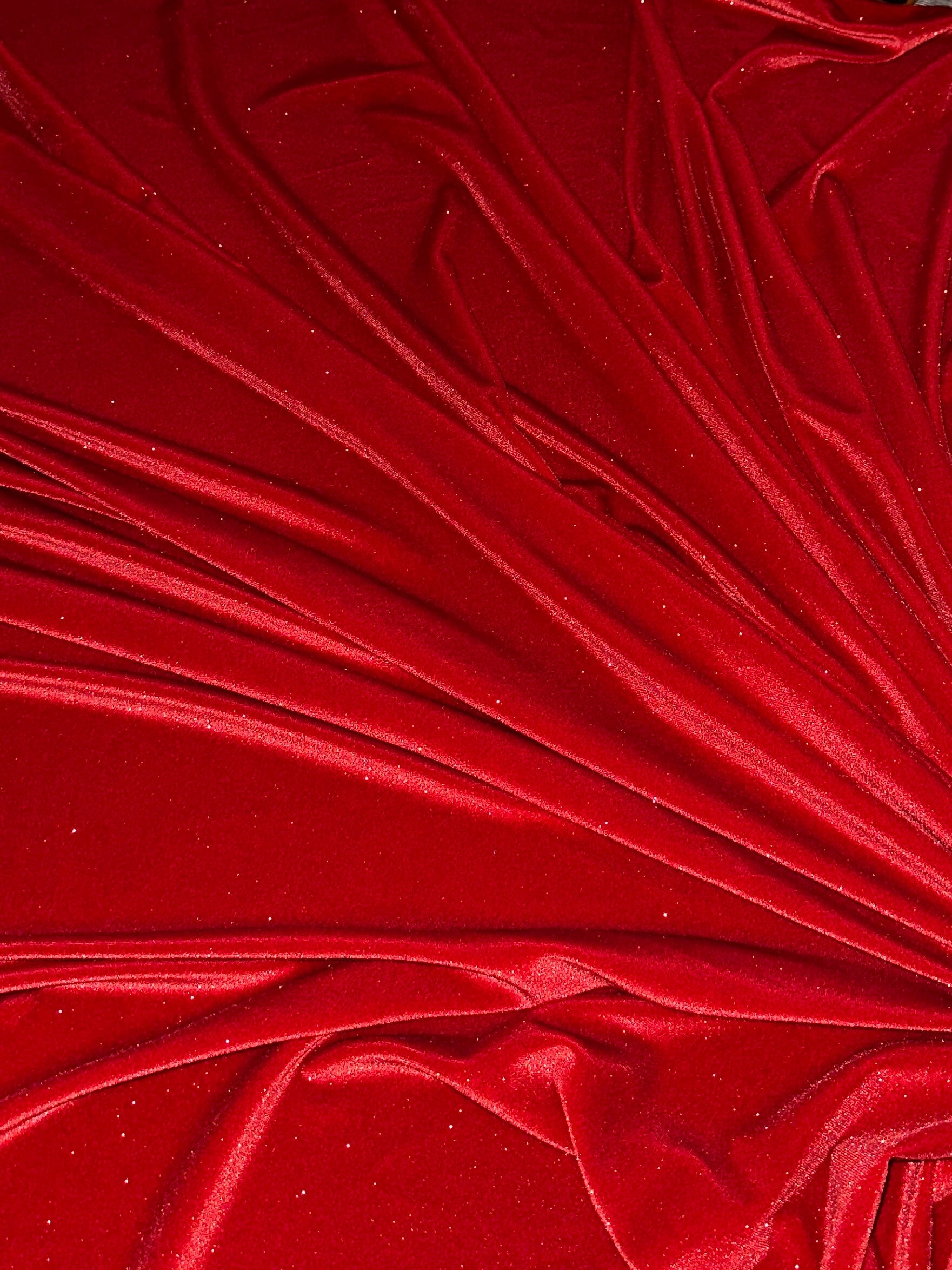 Red Shimmery Stretch Velvet