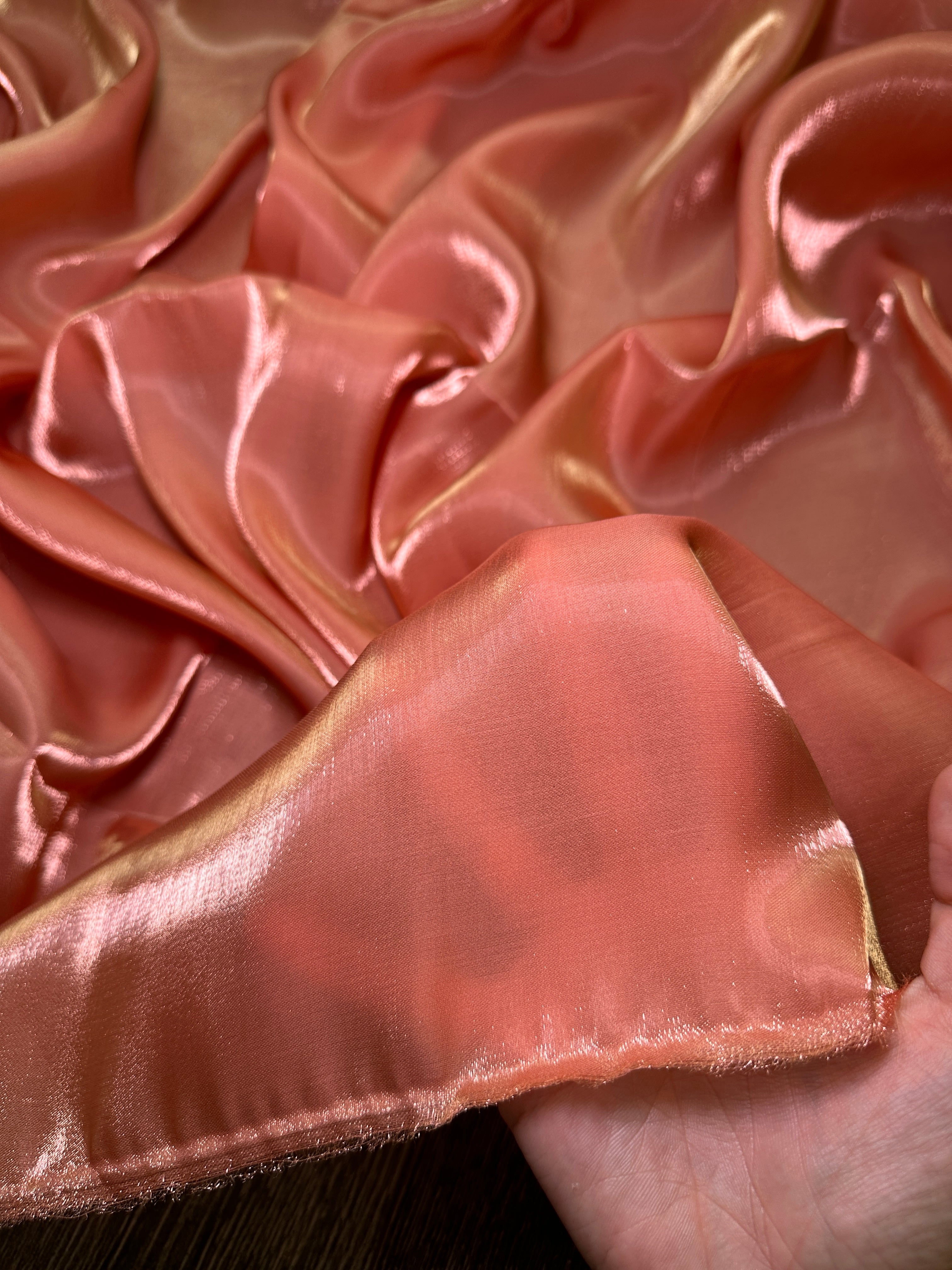 Burnt Orange Water Liquid Shimmery Chiffon, Fabric Store, Sewing Store, Cheap Fabric Store, Kiki Textiles, Textile by the Yard