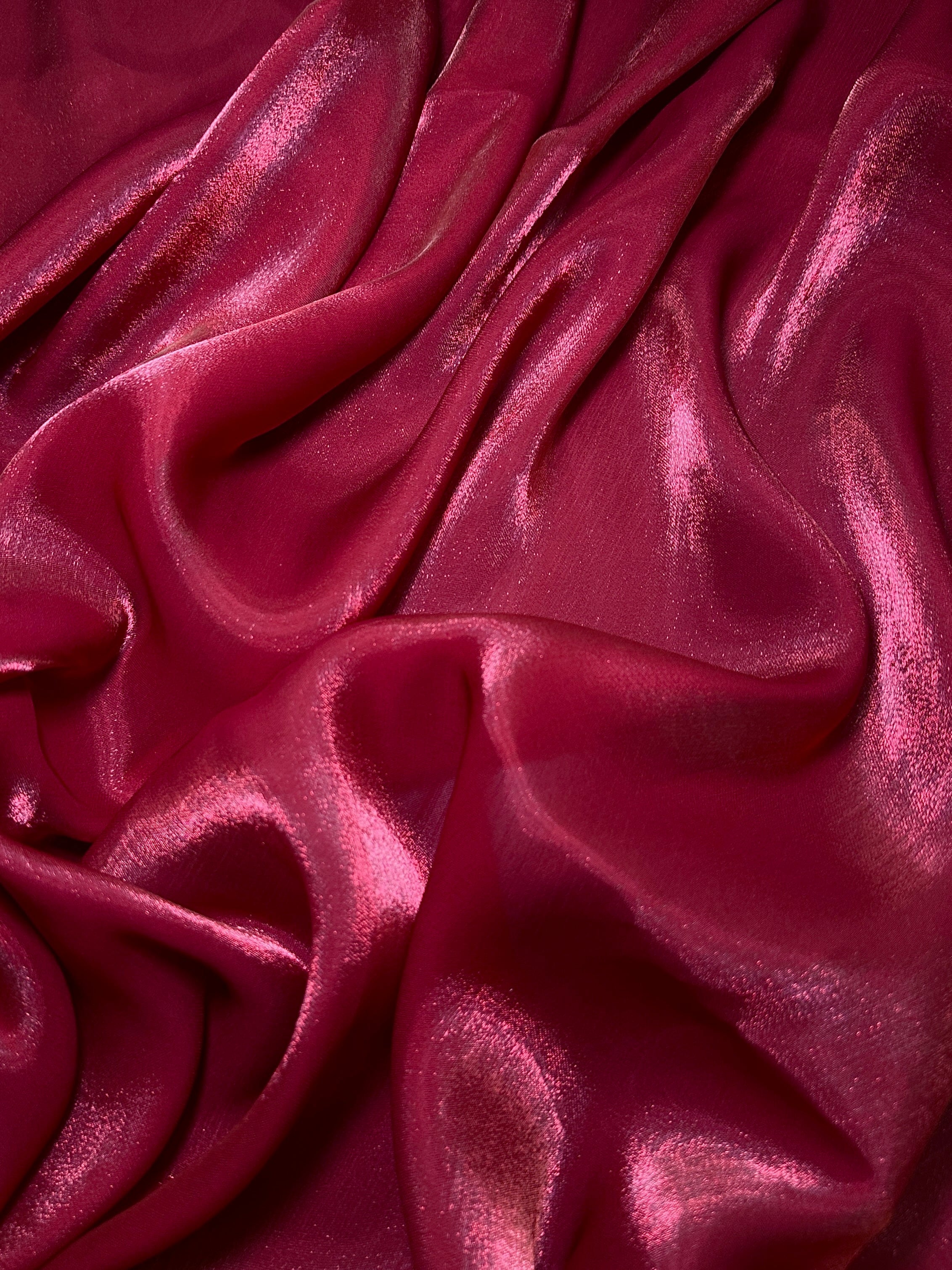 Wine Red Water Liquid Shimmery Chiffon, Premium Glittery Chiffon, Wet Chiffon, Shimmery Chiffon, Fancy fabric, Luxurious liquid fabric, Chiffon for women