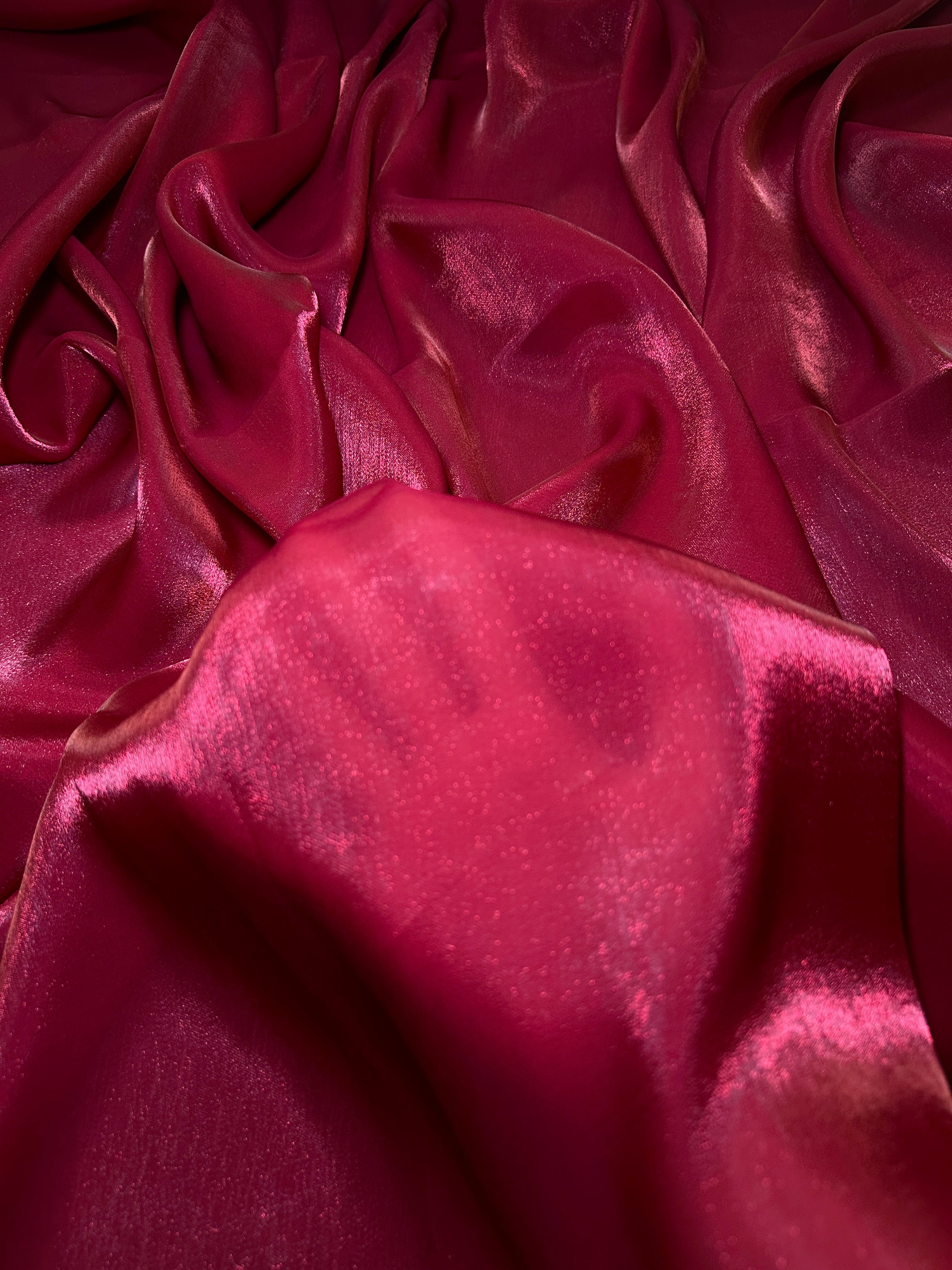 Wine Red Water Liquid Shimmery Chiffon, Fabric Store, Sewing Store, Cheap Fabric Store, Kiki Textiles, Textile by the Yard