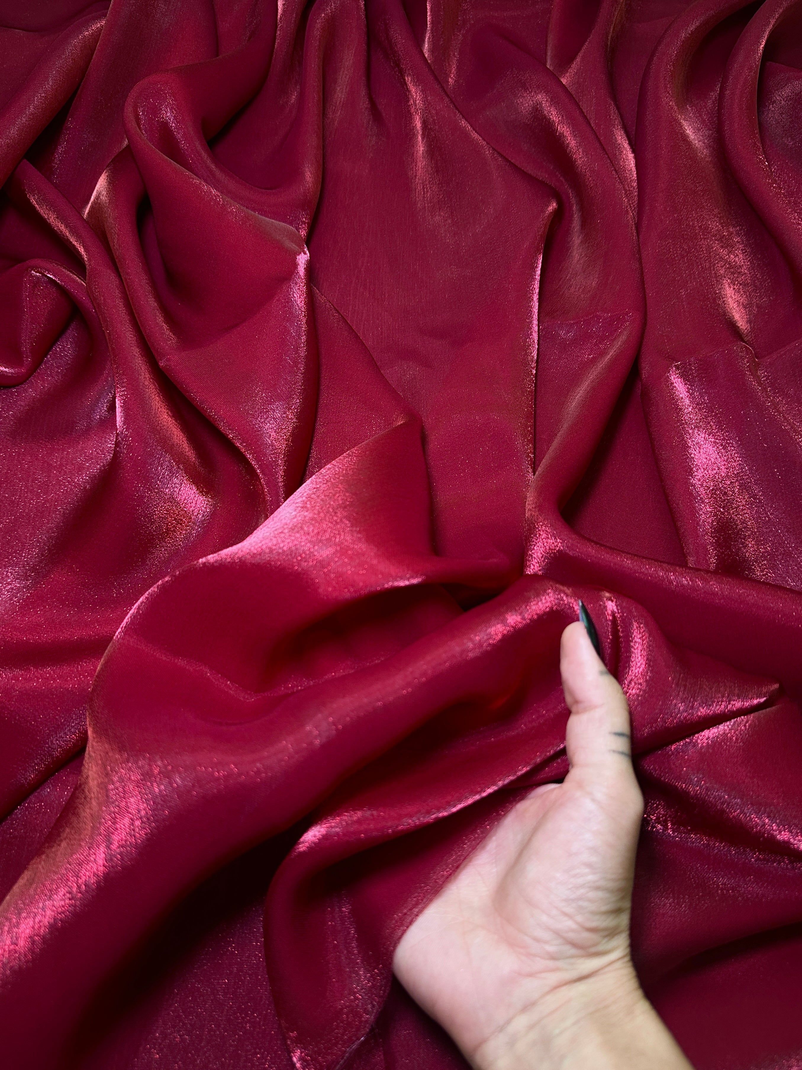 Wine Red Water Liquid Shimmery Chiffon, Fabric Store, Sewing Store, Cheap Fabric Store, Kiki Textiles, Textile by the Yard