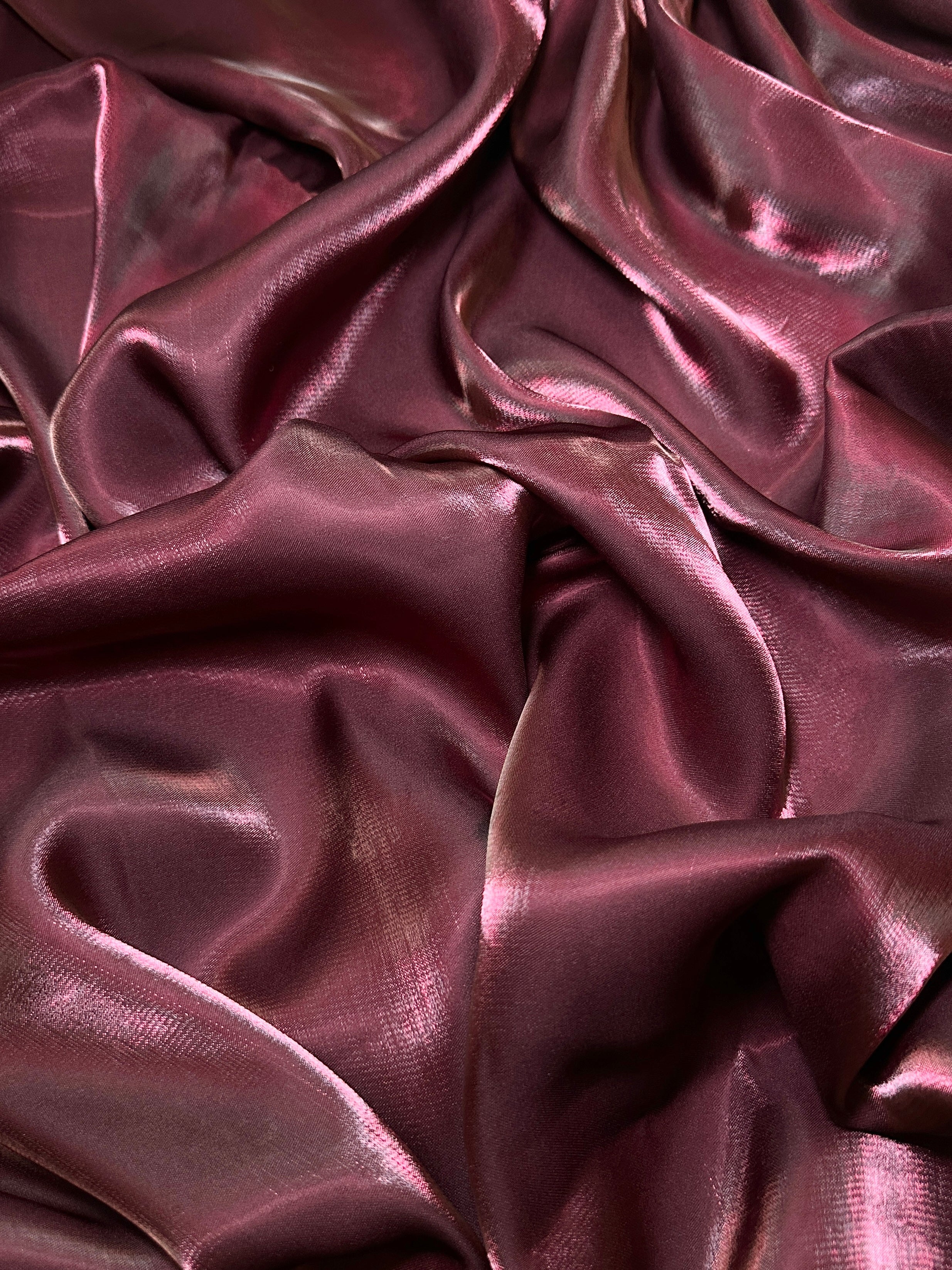 Faded Burgundy Water Liquid Shimmery Chiffon, Fabric Store, Sewing Store, Cheap Fabric Store, Kiki Textiles, Textile by the Yard
