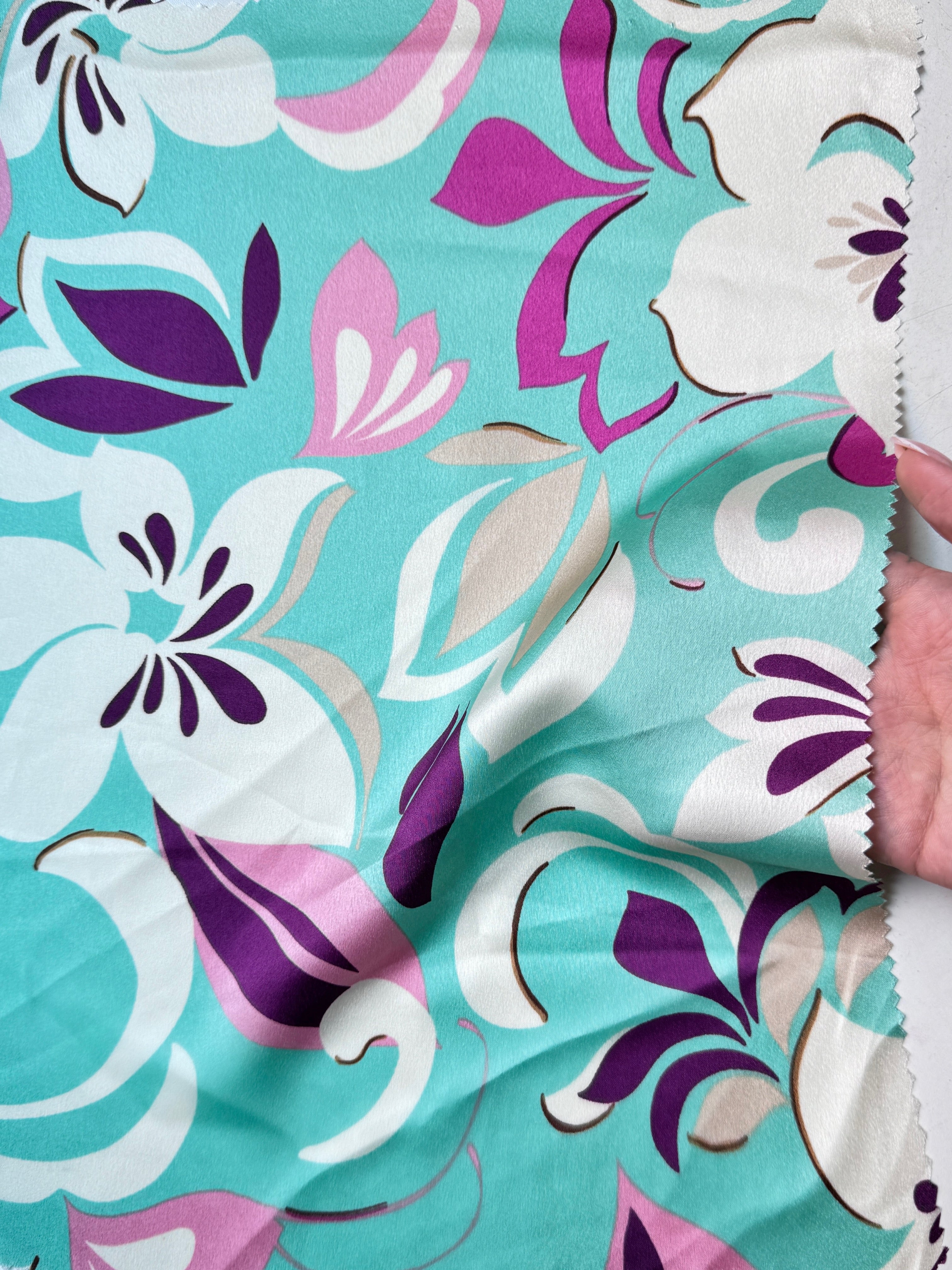 sage Floral Print Satin, sage green floral print Satin, multicolor Printed Satin, best quality Printed Satin, Printed Satin for bridal wear, Printed Satin for party wear, Printed Satin in low price, premium Printed Satin