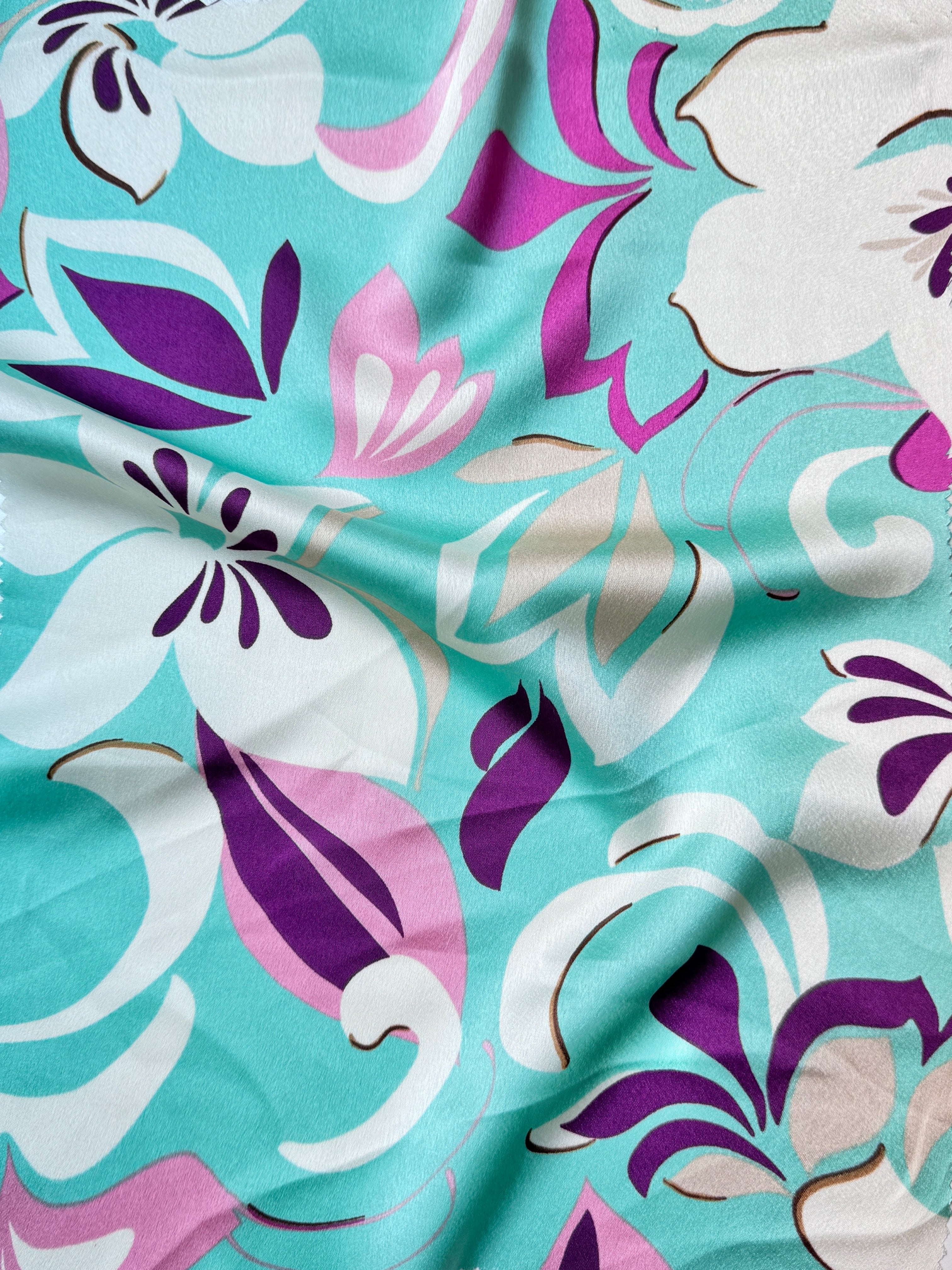 sage Floral Print Satin, sage green floral print Satin, multicolor Printed Satin, best quality Printed Satin, Printed Satin for bridal wear, Printed Satin for party wear, Printed Satin in low price, premium Printed Satin